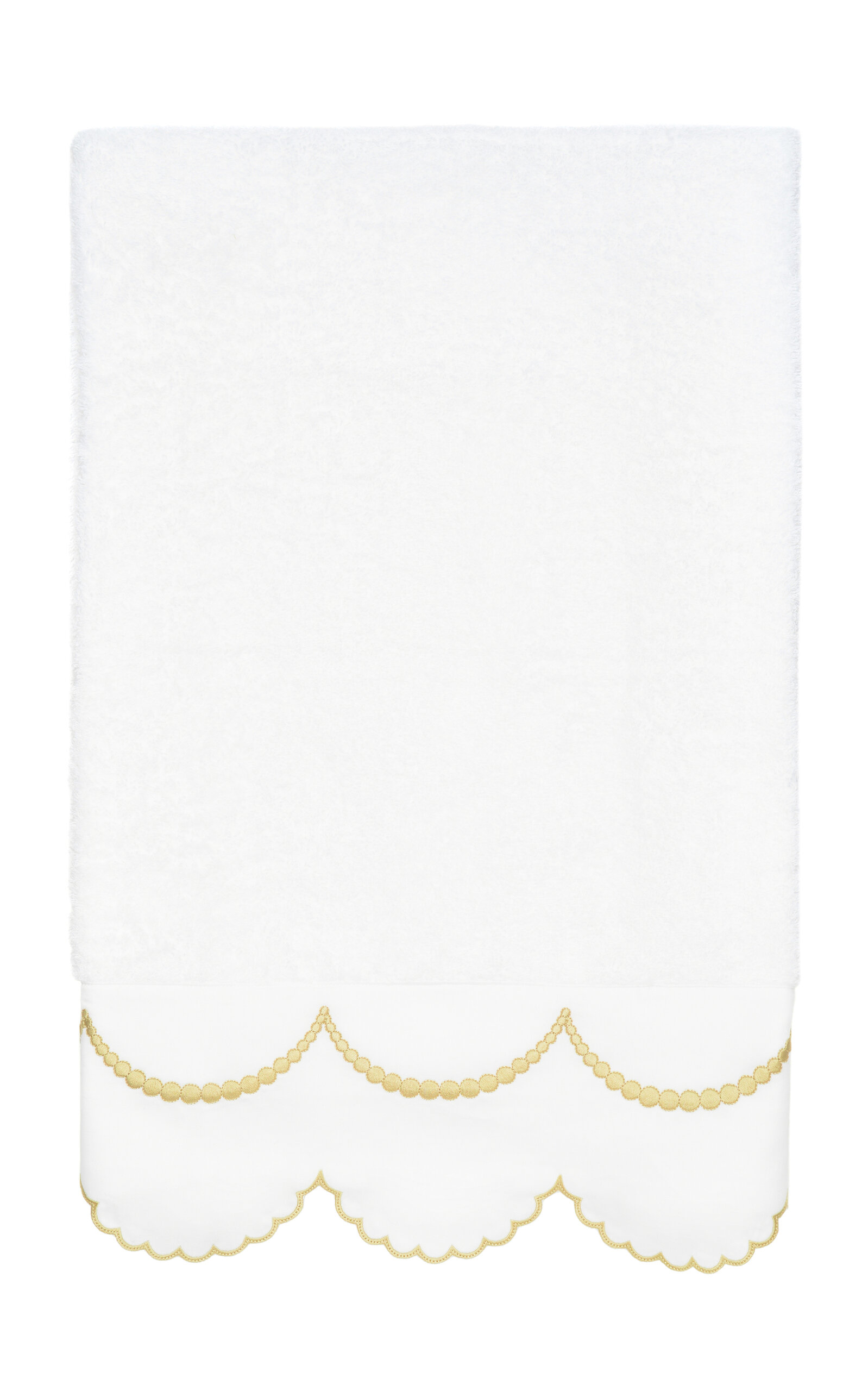 Los Encajeros Perlas Cotton Hand Towel In Neutral