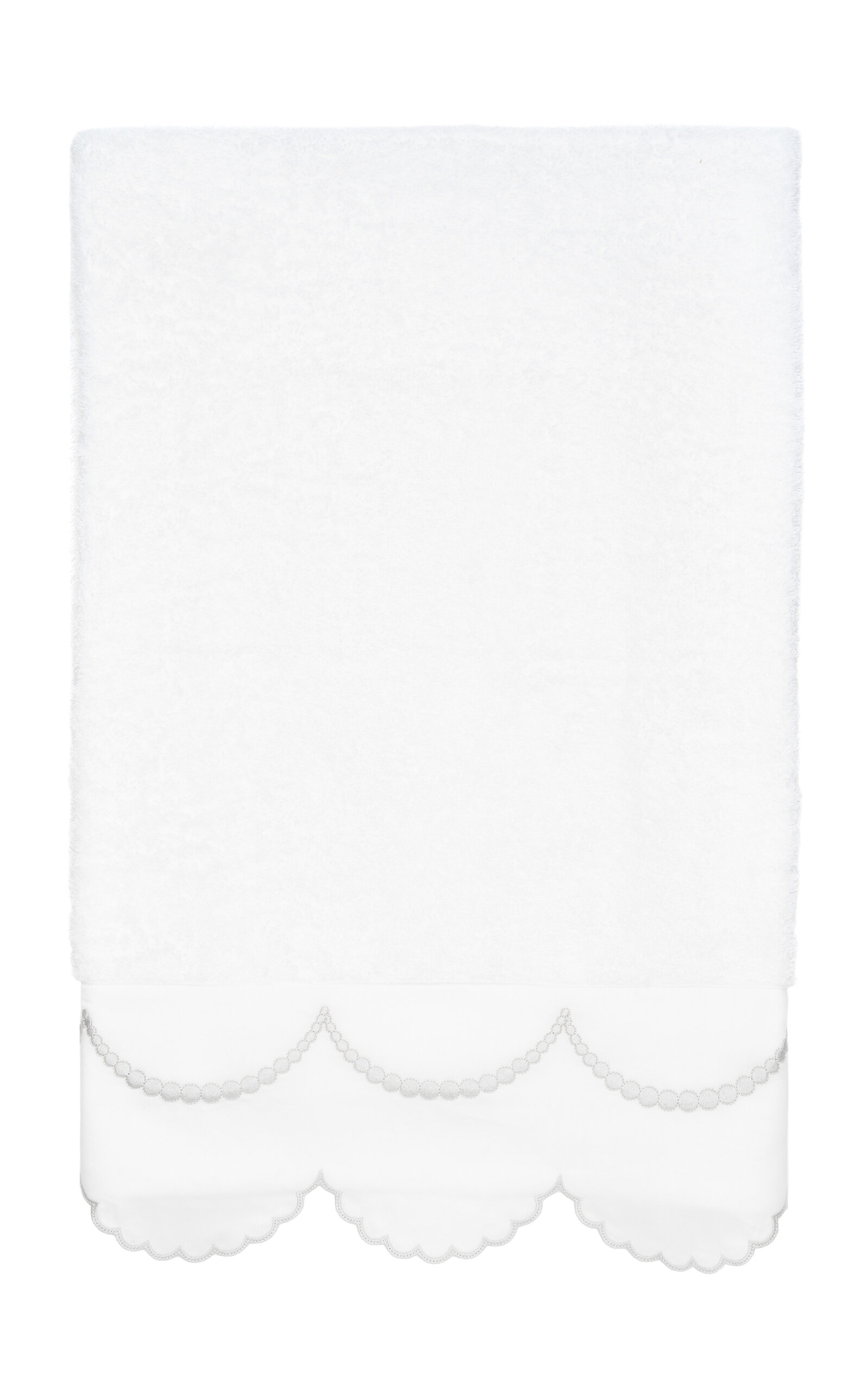 Los Encajeros Perlas Cotton Hand Towel In White