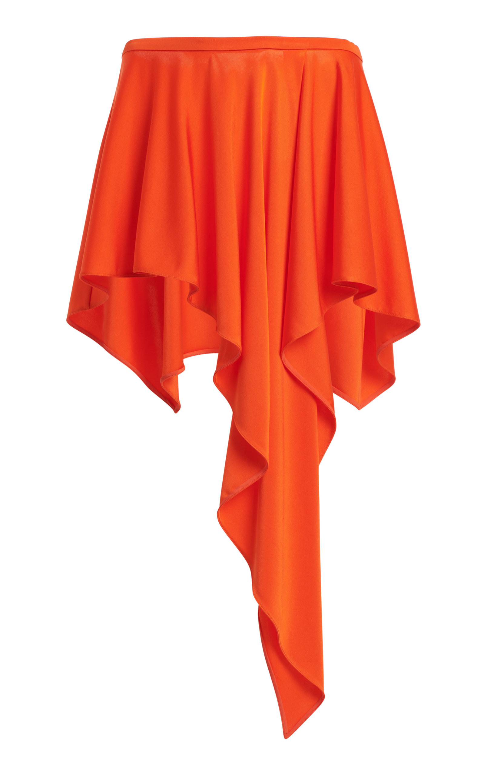 Shop Stella Mccartney Asymmetric Jersey Mini Skirt In Orange