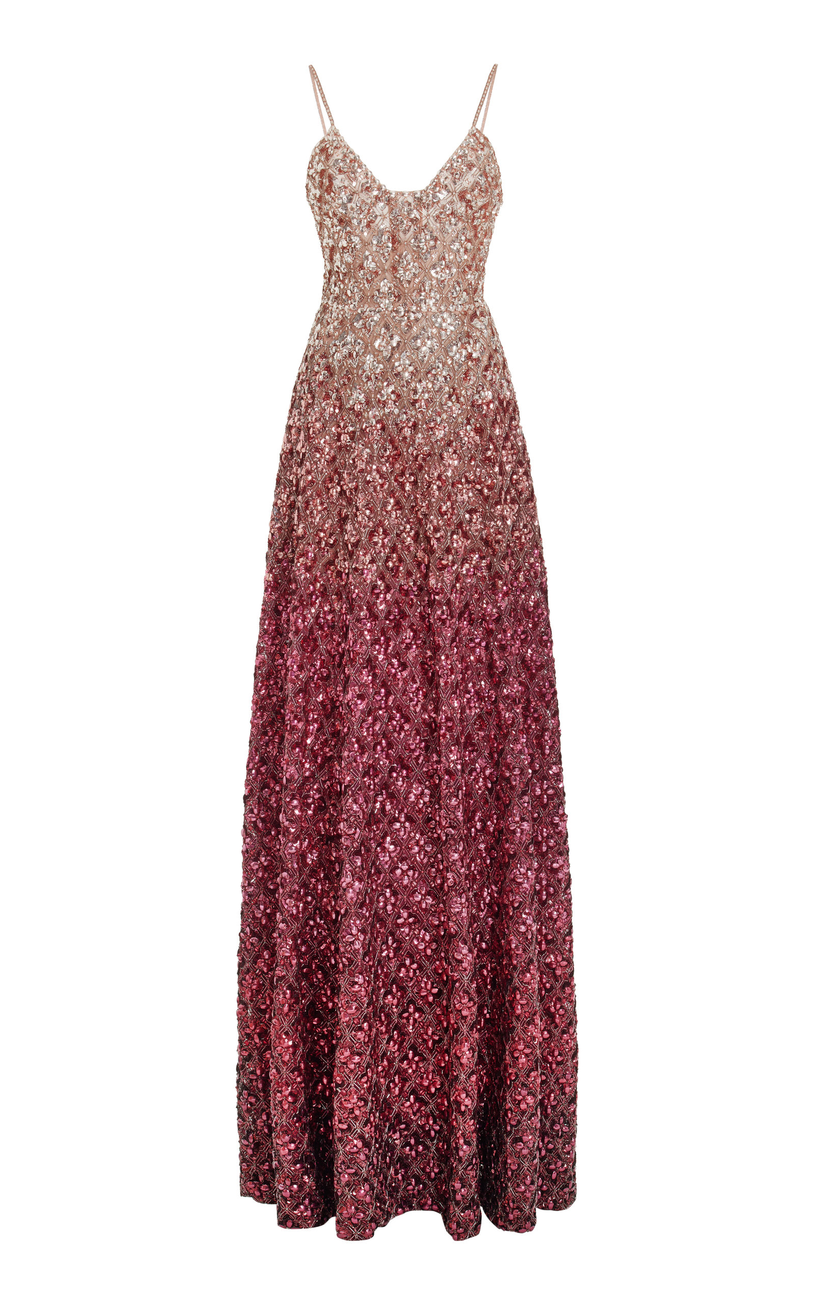 Cucculelli Shaheen Women's Degrad Crystal Medallion Maxi Dress In Pink |  ModeSens