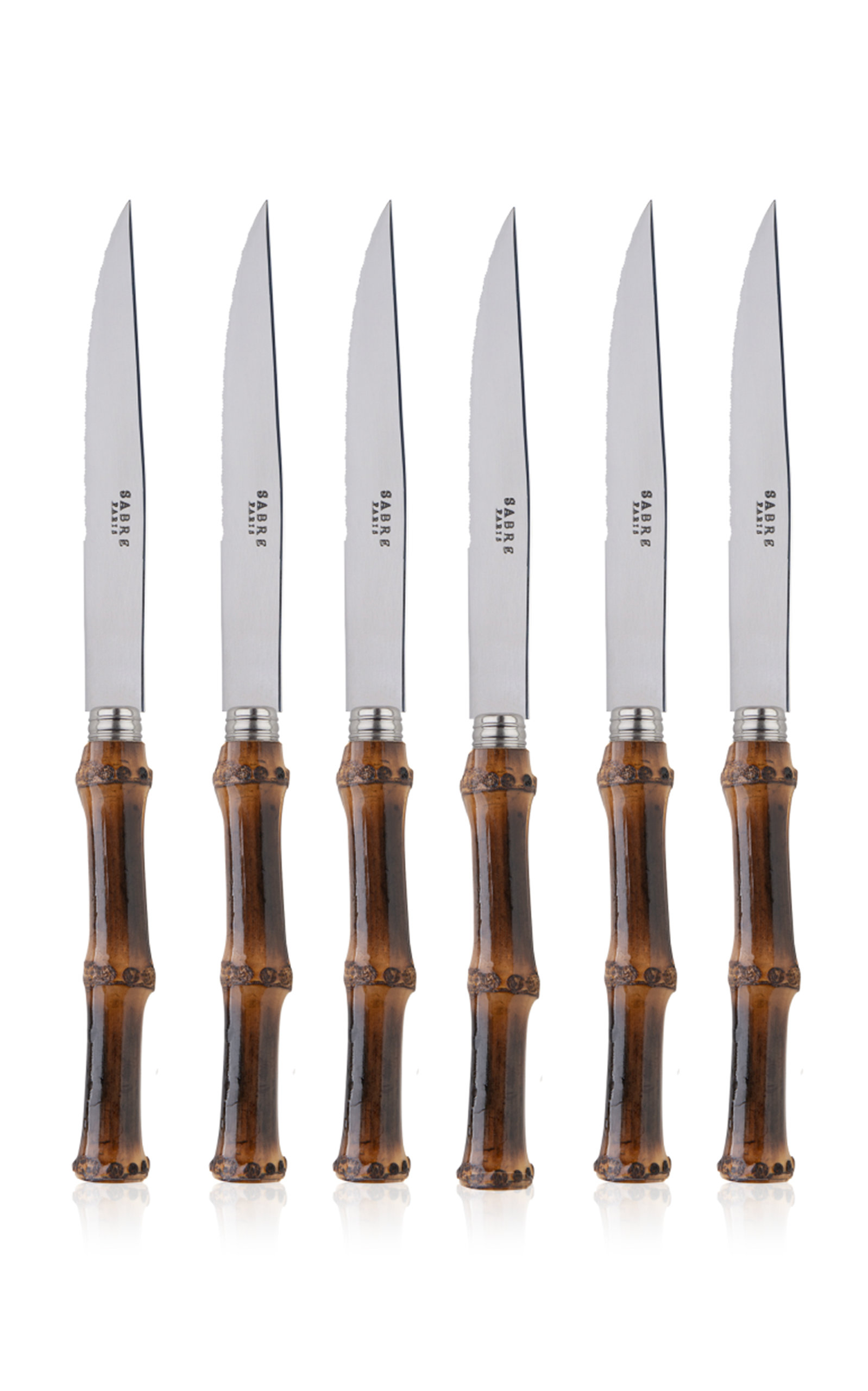 Sabre Panda Dark Bamboo Six-Piece Knife Set - Brown