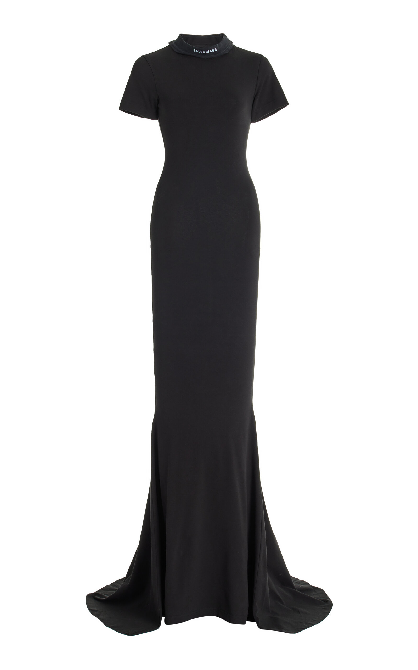 Shop Balenciaga Stretch-cotton Maxi T-shirt Dress In Black