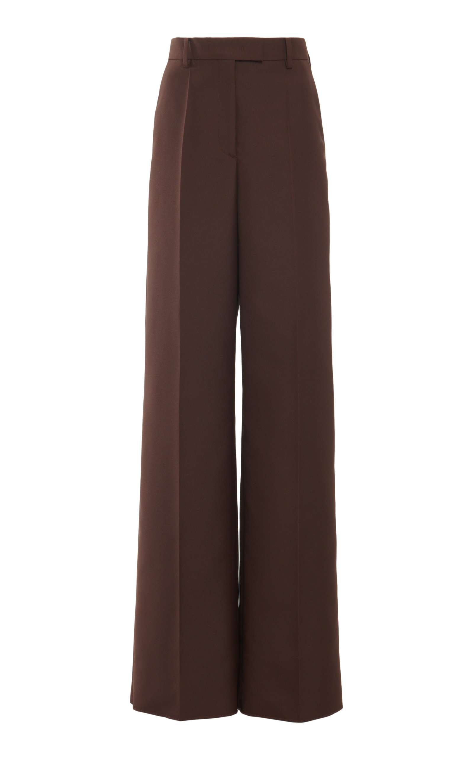 Valentino - Women's Cady Wide-Leg Pants - Brown - IT 40 - Moda Operandi