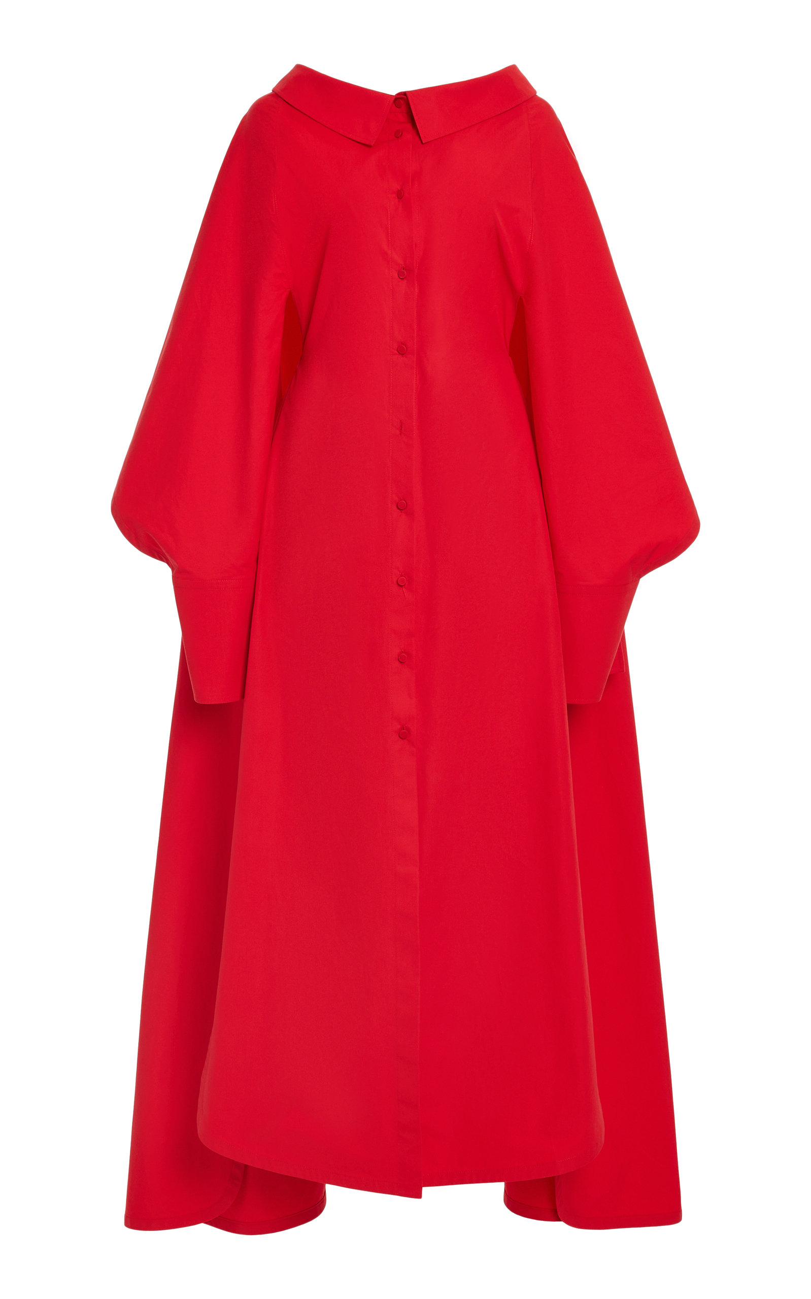 Valentino - Women's Cotton Poplin Midi Dress - Red - IT 44 - Moda Operandi