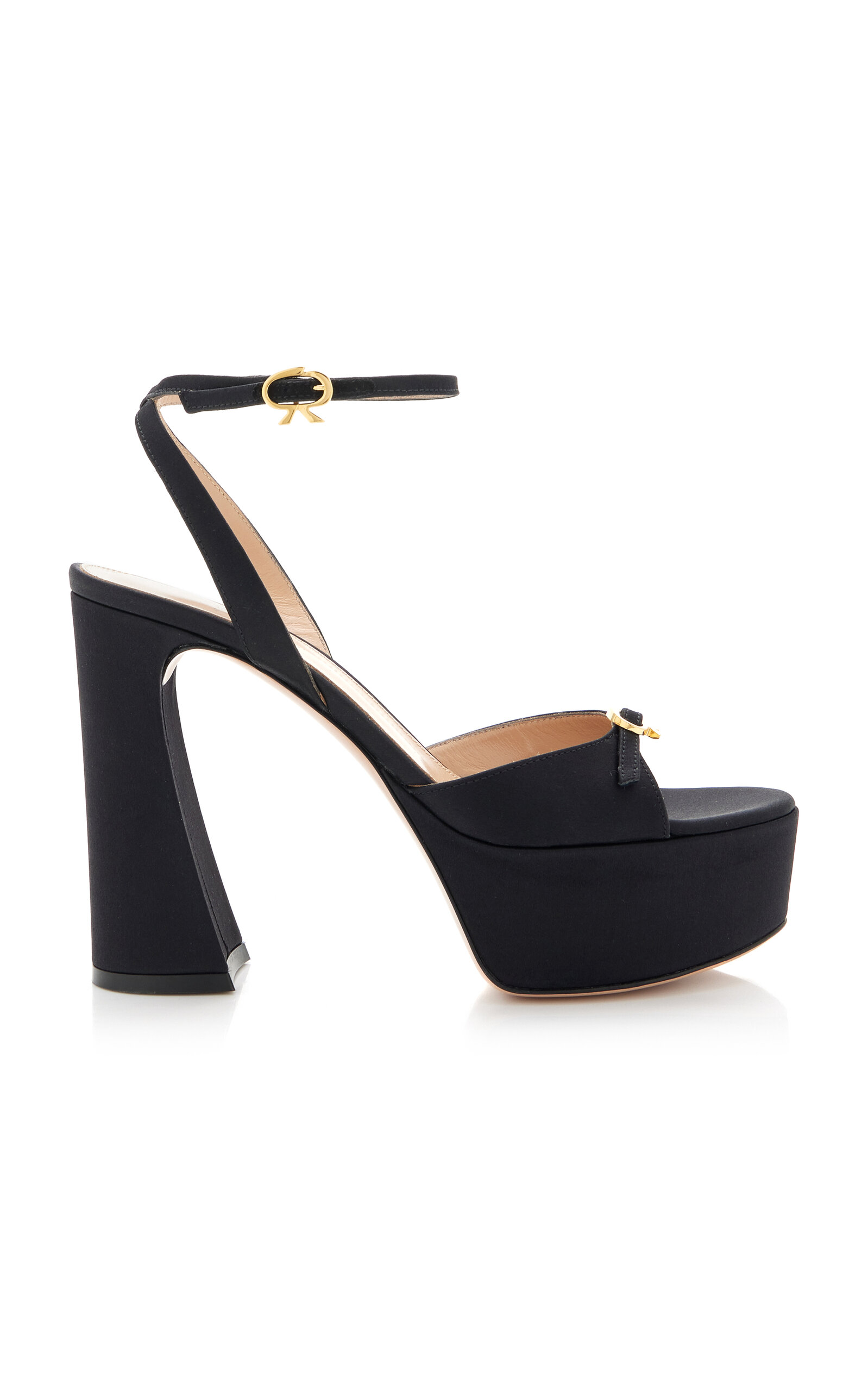 Gianvito Rossi 105mm Maddy Satin Platform Sandals In Black