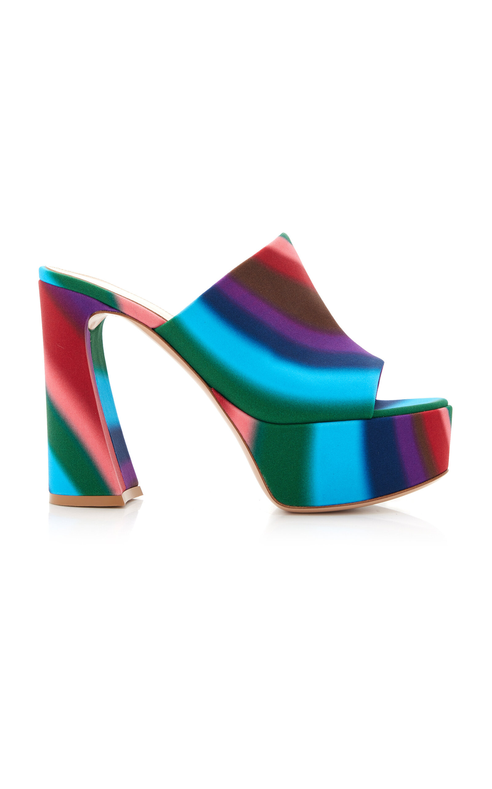 Gianvito Rossi Rainbow Platform Mule Sandals In Multi
