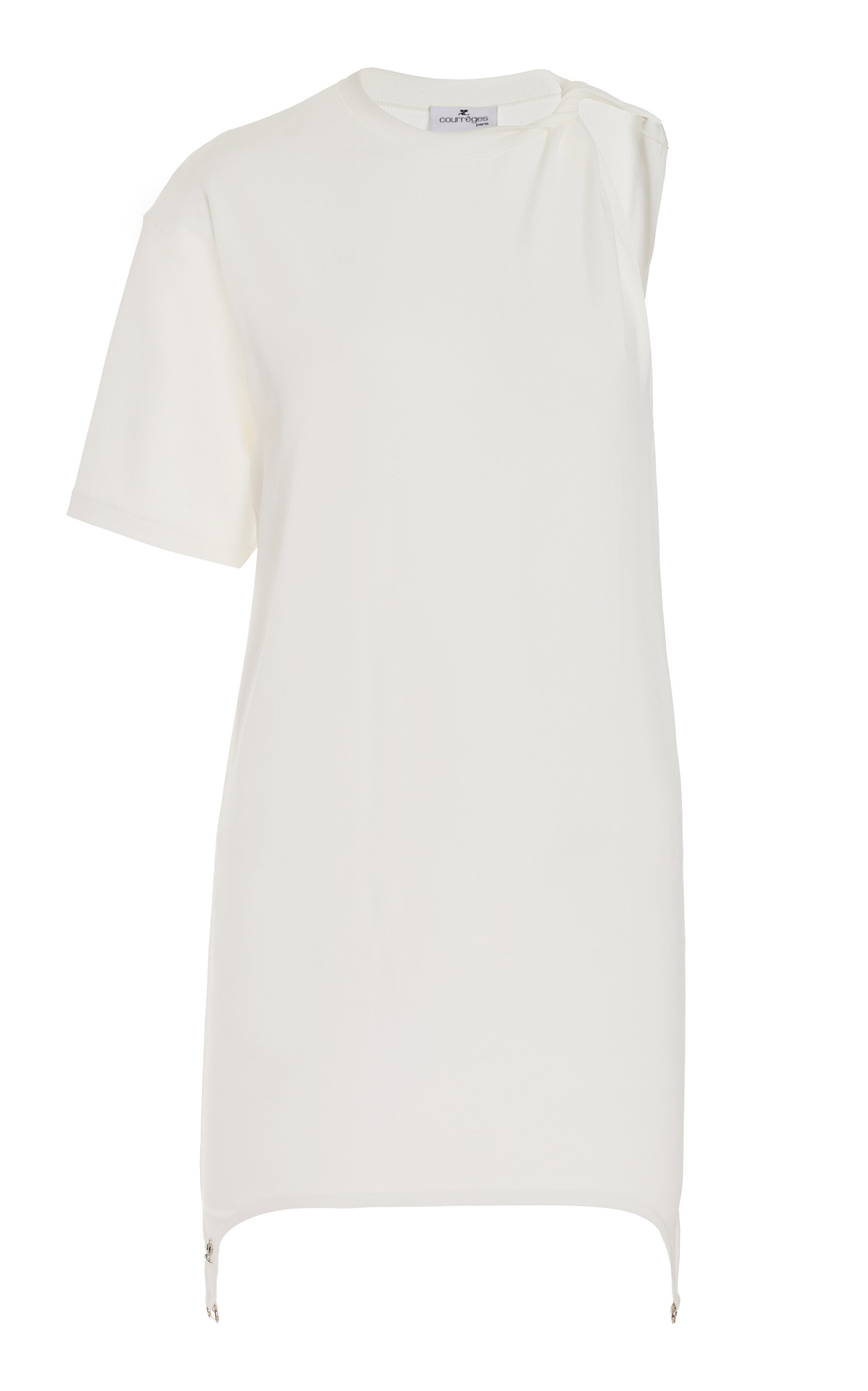 Courrèges One-sleeve Stretch-jersey Dress In White