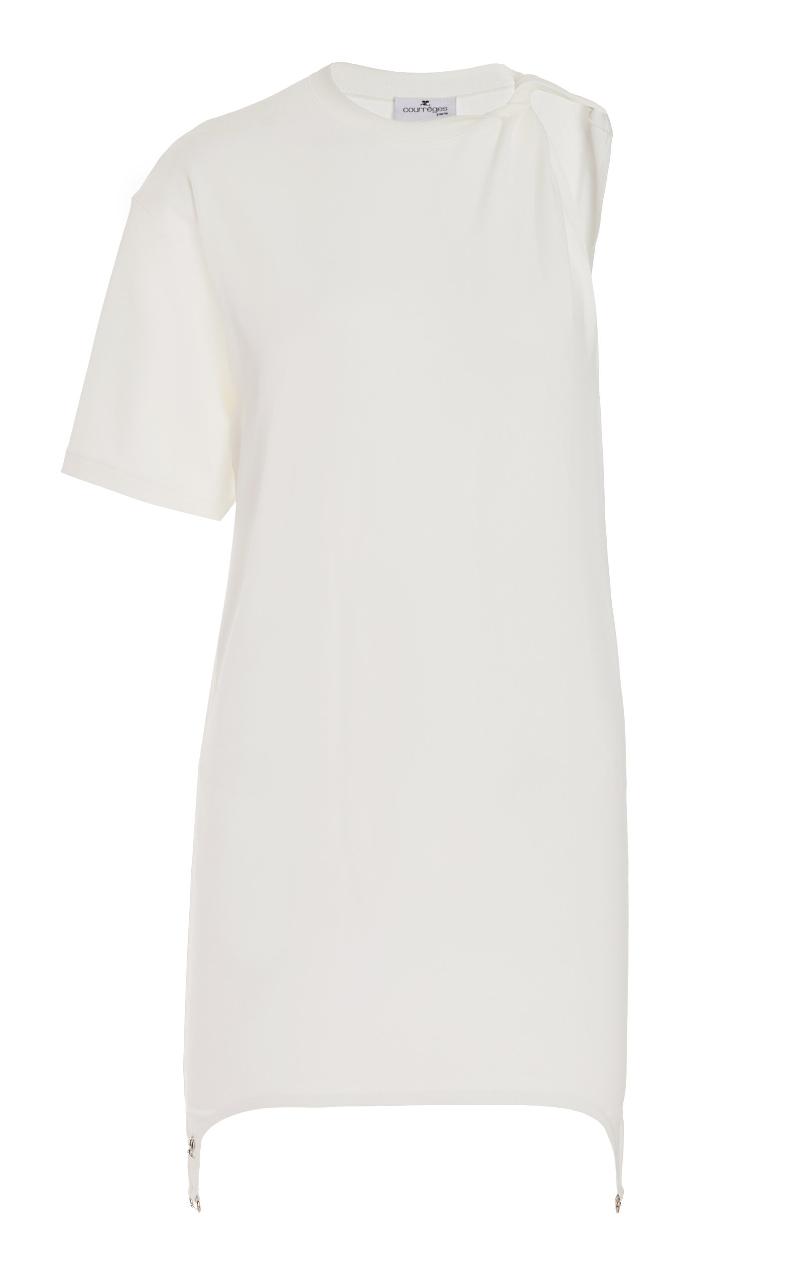Courrèges One-Sleeve Stretch-Jersey Dress - White