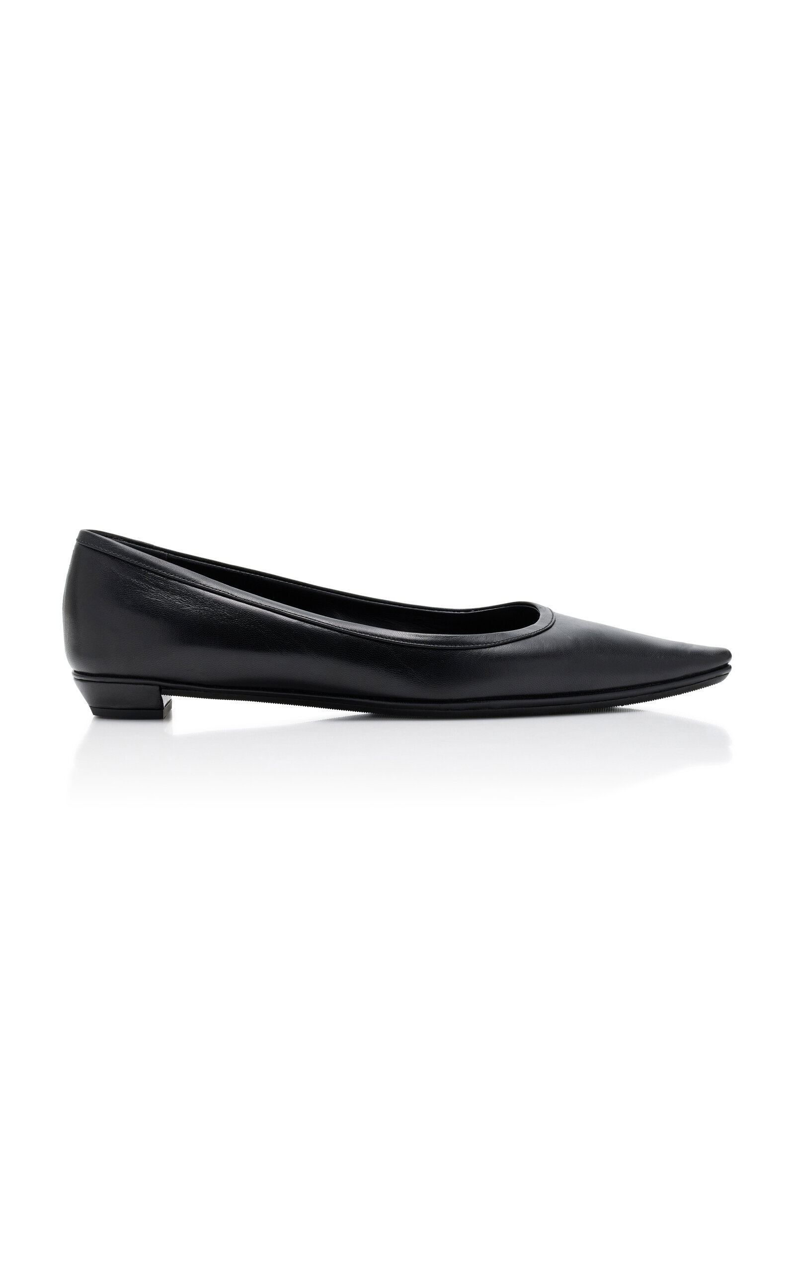The Row Claudette Pointed Toe Ballet Flat In Black