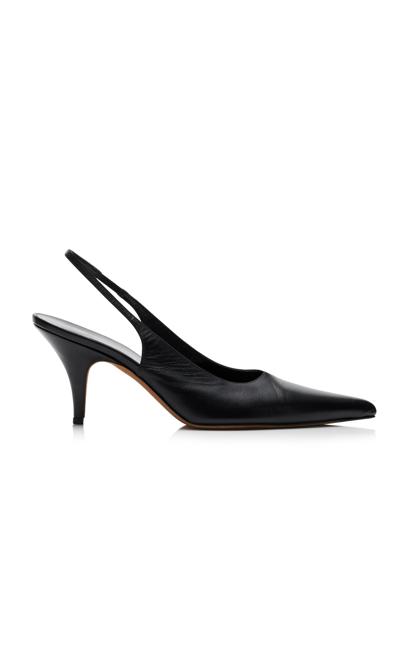 Shop The Row Slingback Pointed-toe Leather Pumps In Black