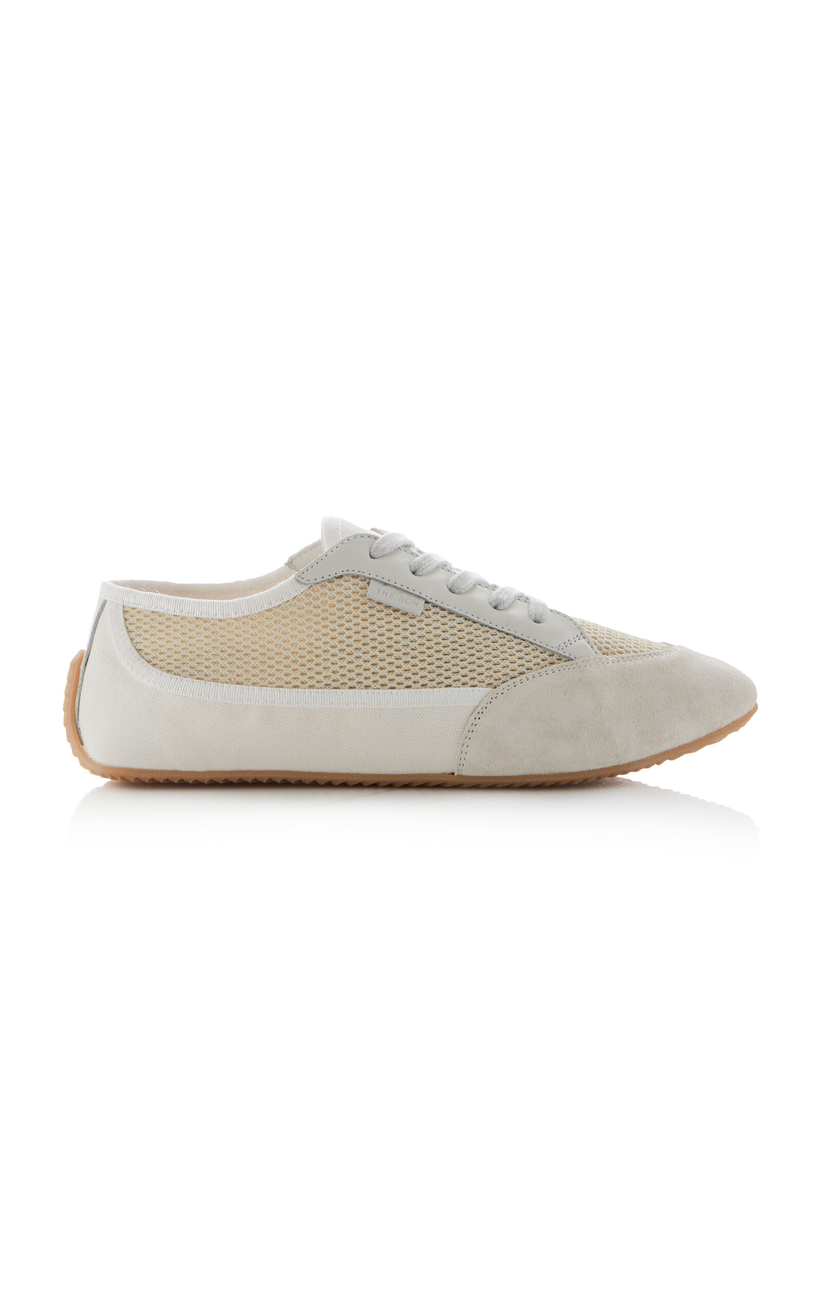 Shop The Row Bonnie Suede-trimmed Canvas Sneakers In Ivory