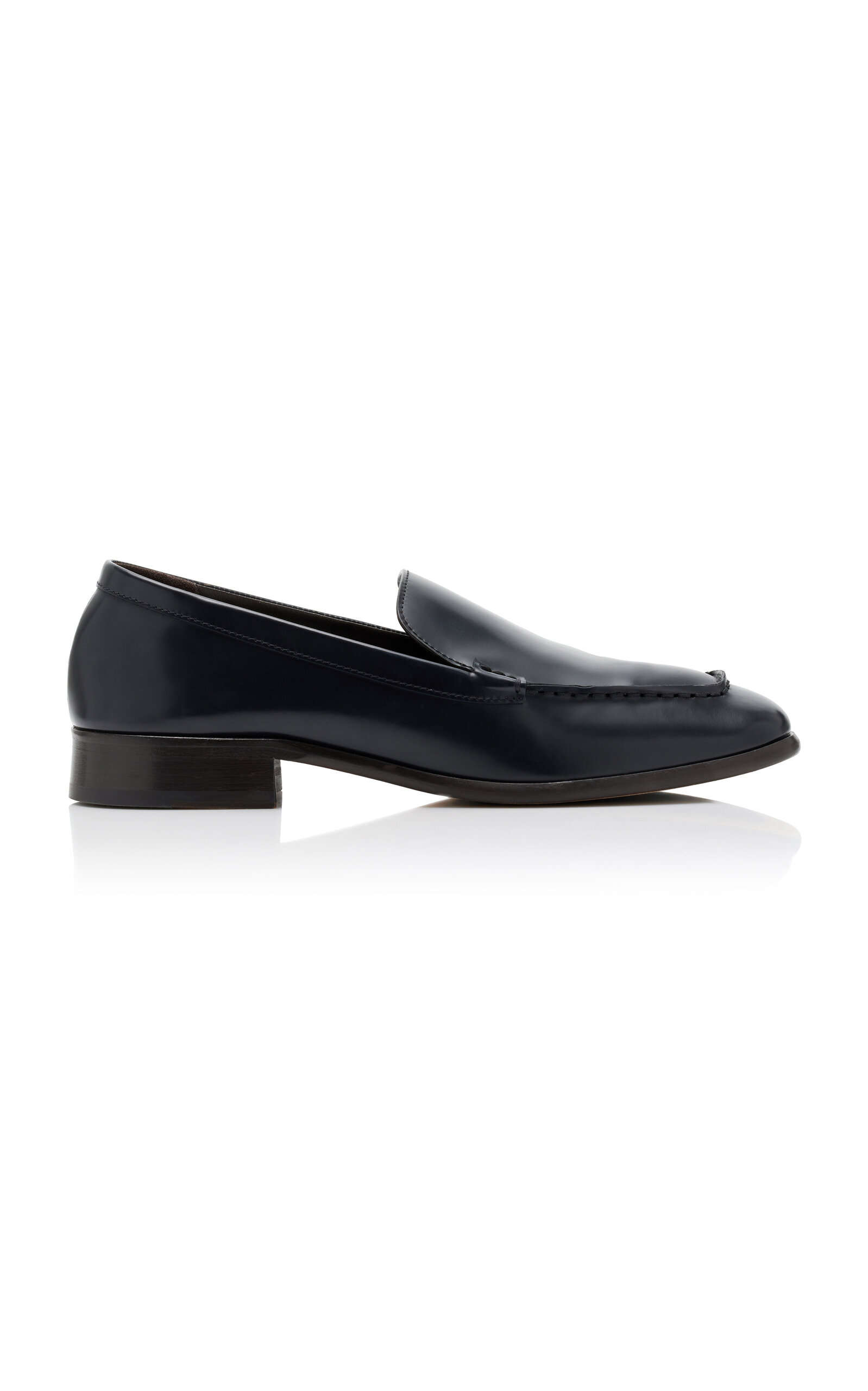 Shop The Row Mensy Leather Loafers In Navy