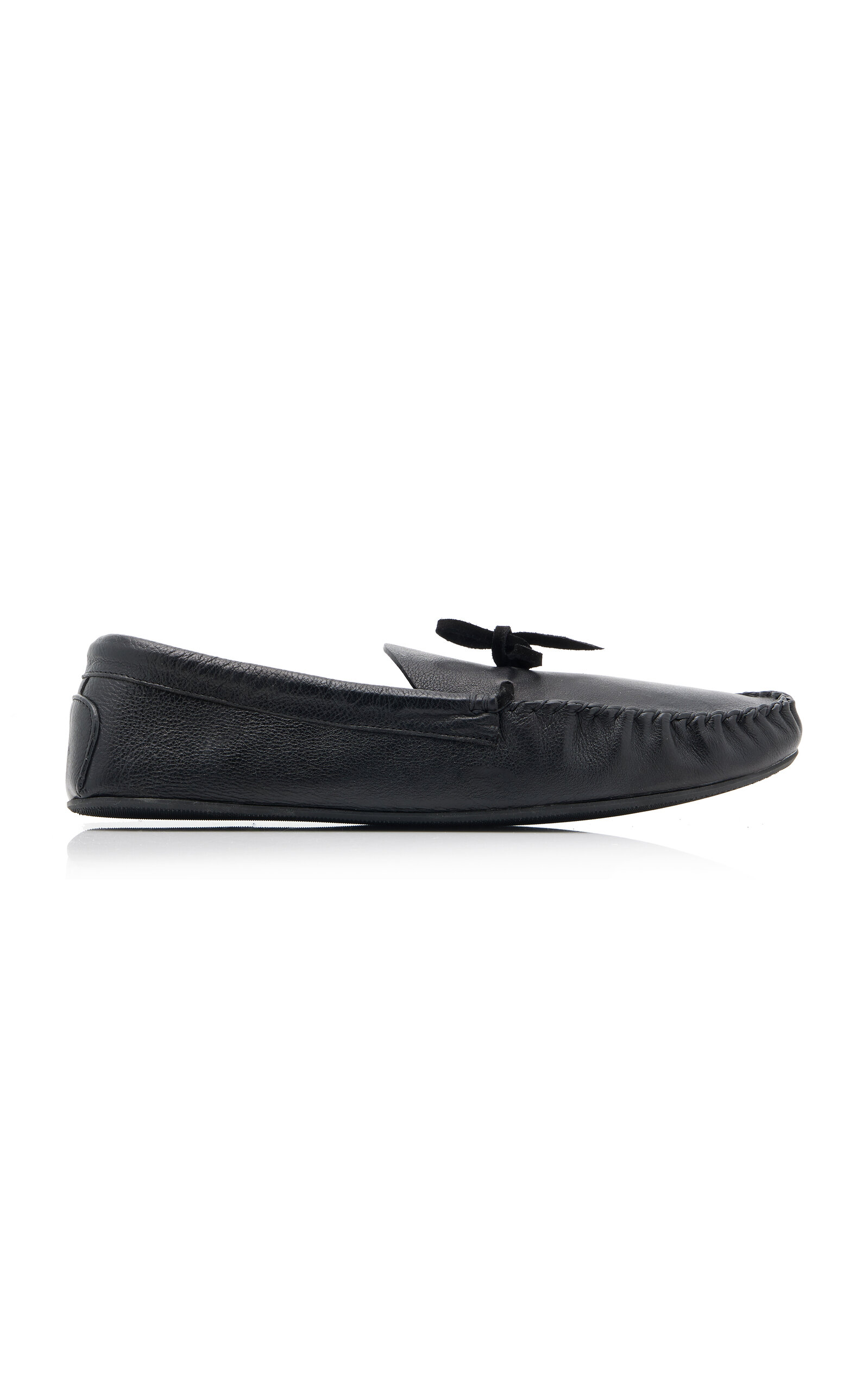 The Row Lucca Leather Mocassins In Black