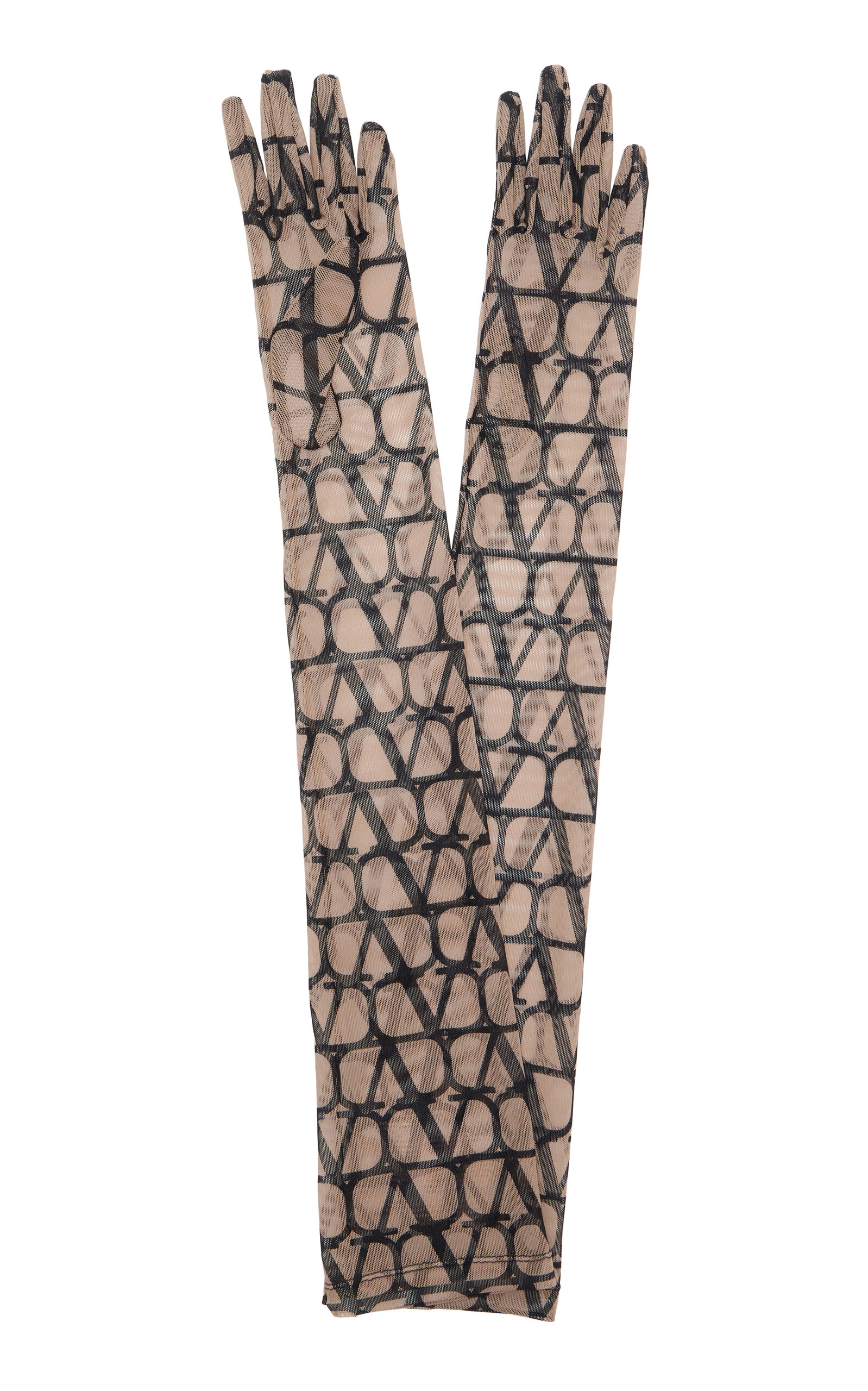 Valentino - Women's Valentino Garavani Iconographe Tulle Gloves - Black/white - 6 - Moda Operandi