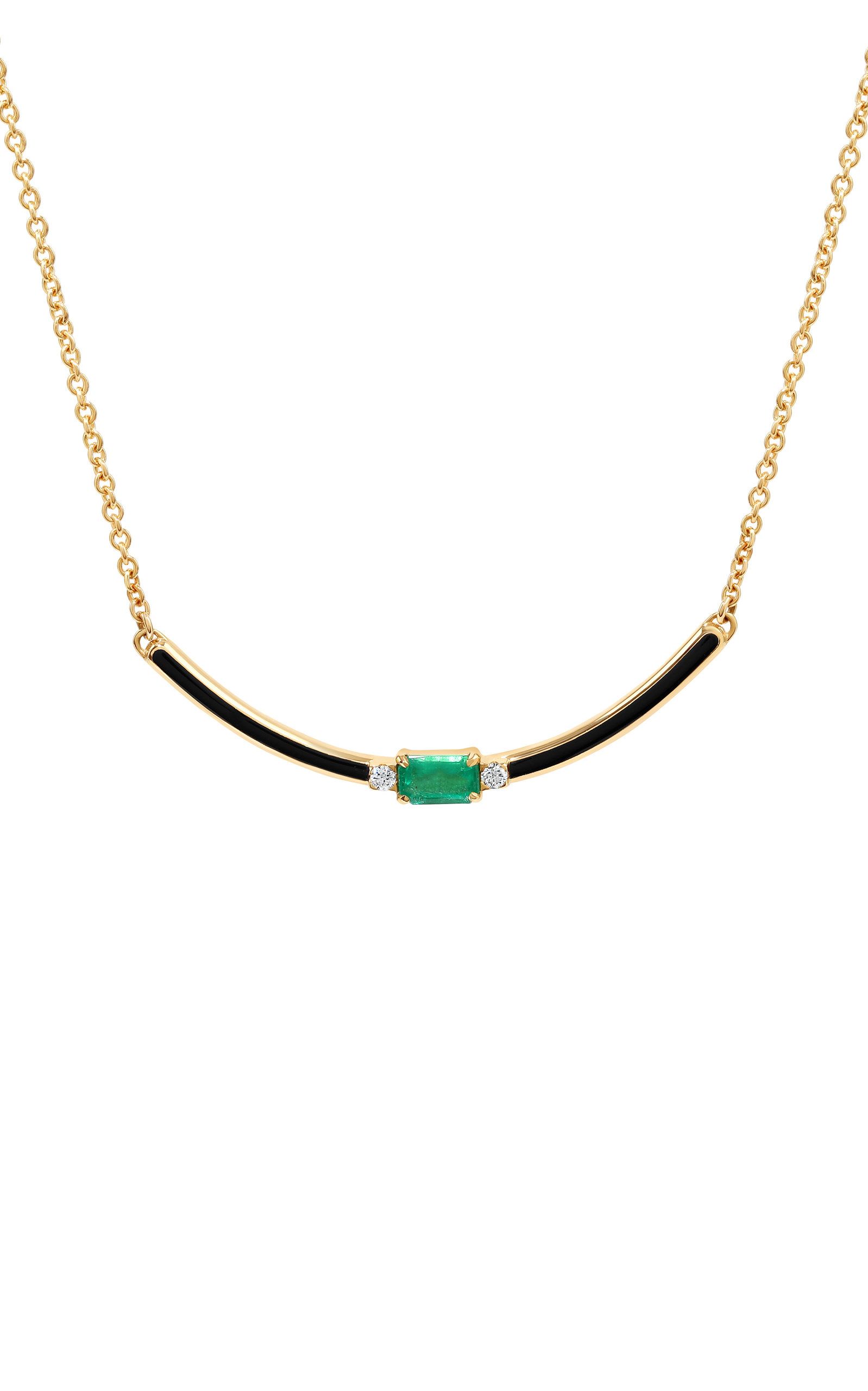 Shop State Property 18k Gold Emerald Parameswara Enchantress Necklace In Green
