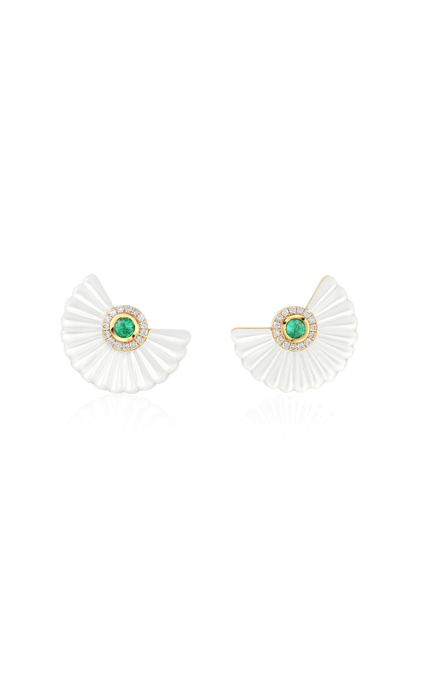 State Property 18K Gold Emerald Alara Snowdrop Earrings - White - OS - Moda Operandi