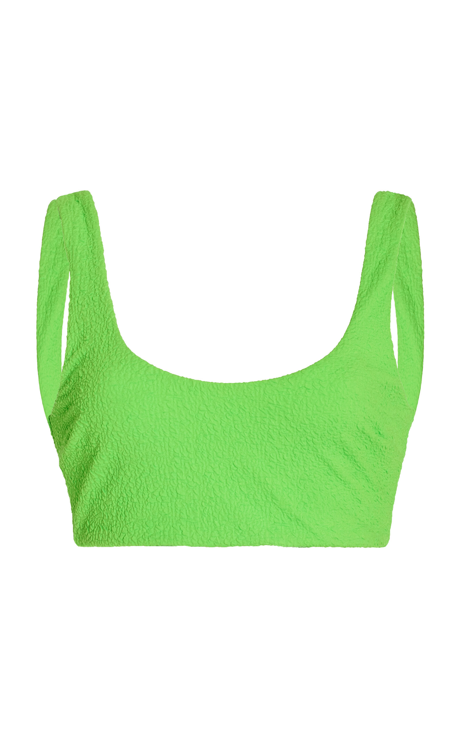 Mara Hoffman Lira Textured Bikini Top In Green