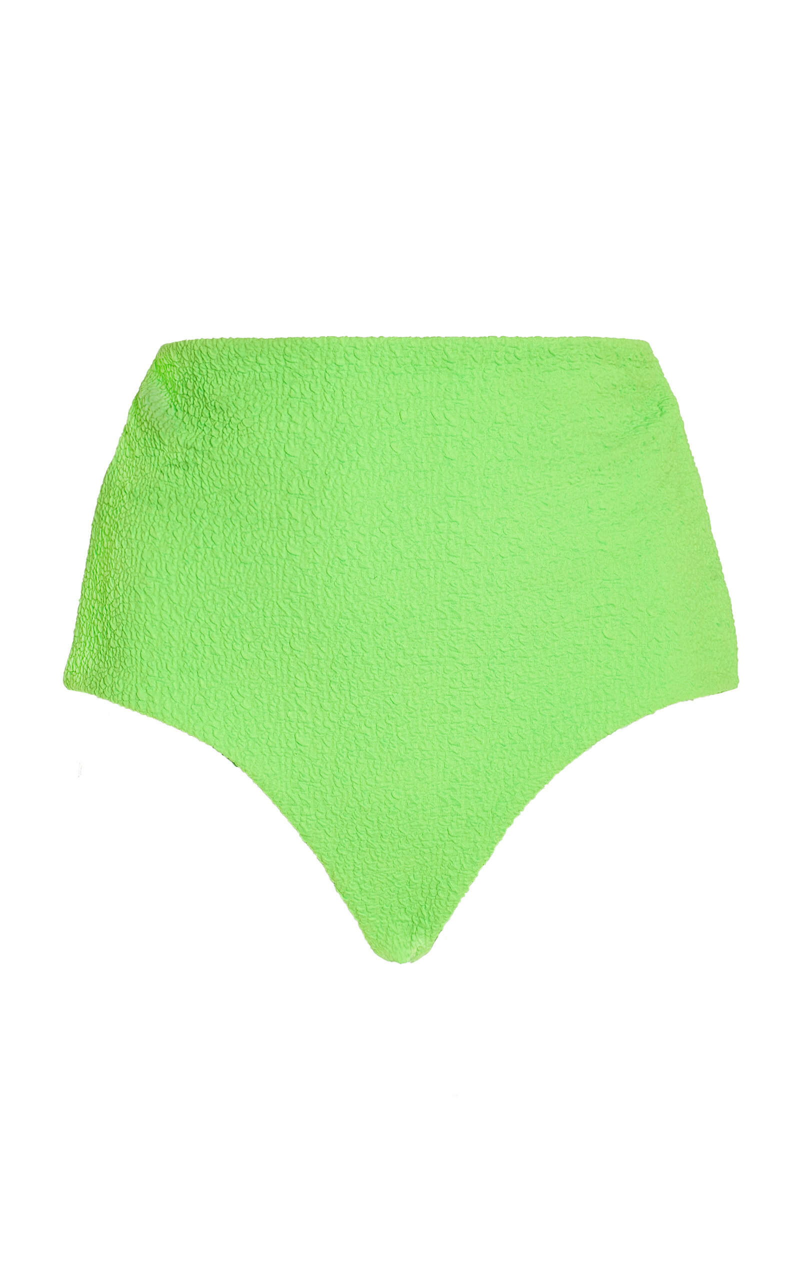 Mara Hoffman Lydia Textured High-waist Bikini Bottoms In Green