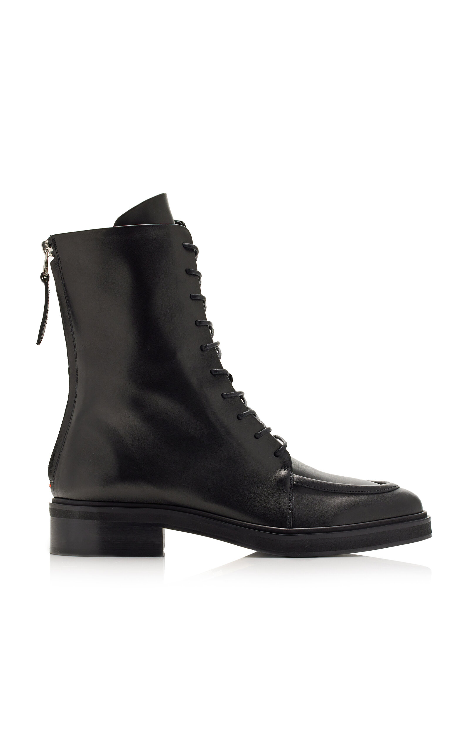 Aeyde Max Leather Lace-up Ankle Boots In Black