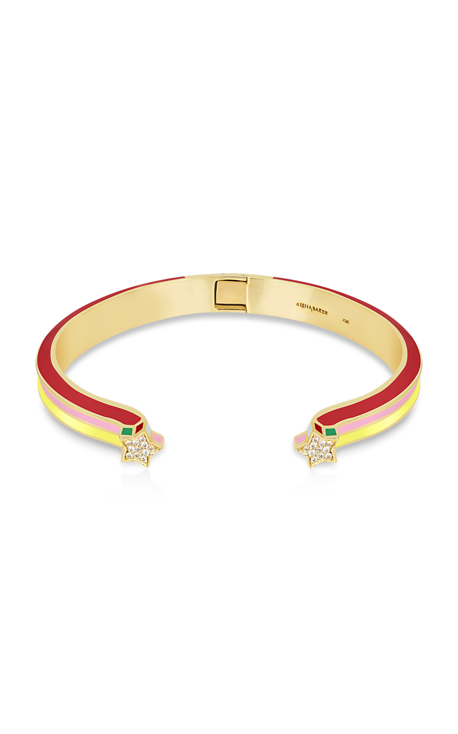 Aisha Baker Women's Shooting Star Enameled 18K Yellow Gold Diamond Cuff