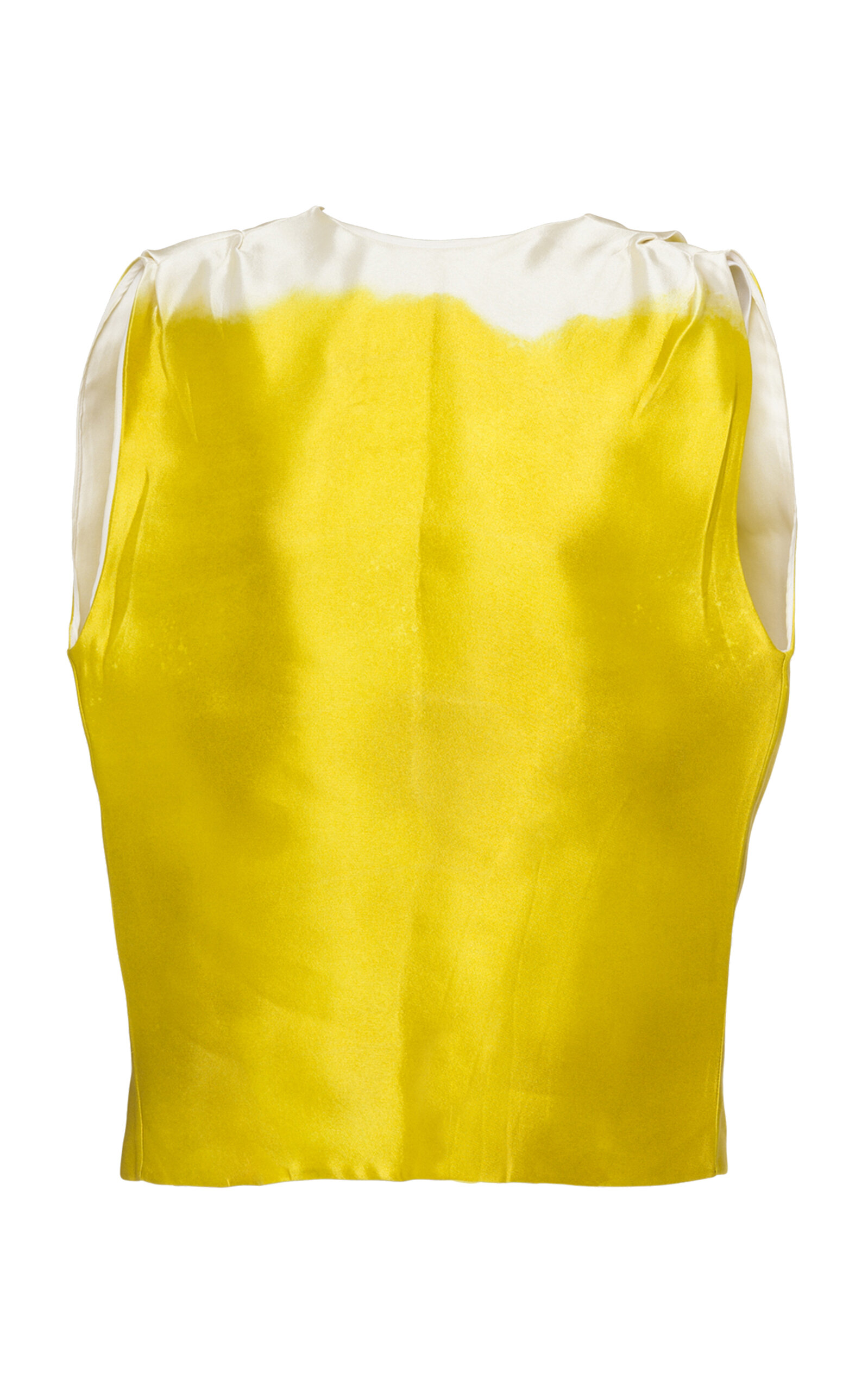 Shop Prada Dyed Satin Top In Yellow