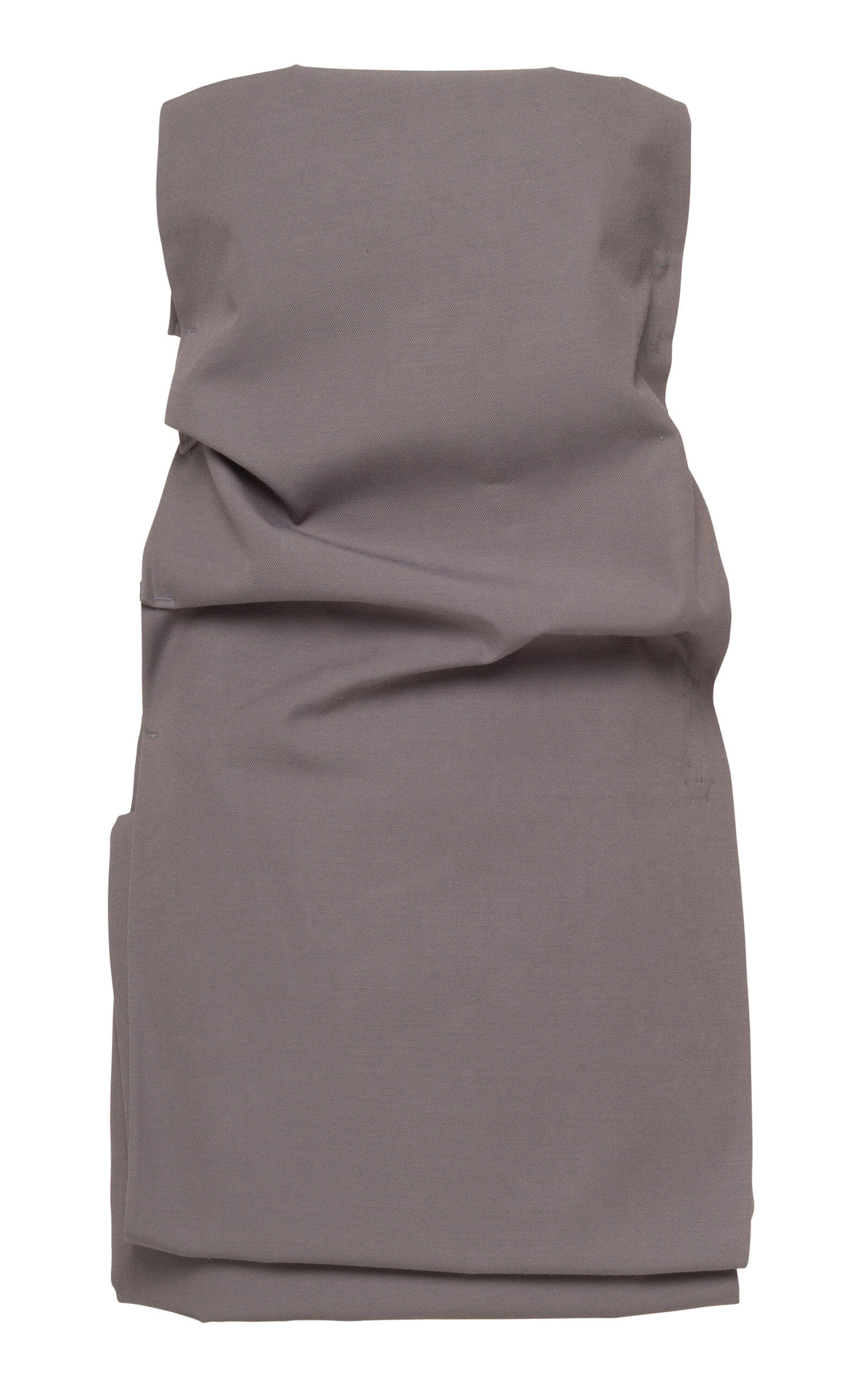 Prada Off-shoulder Sleeveless Mini Dress In Acciaio