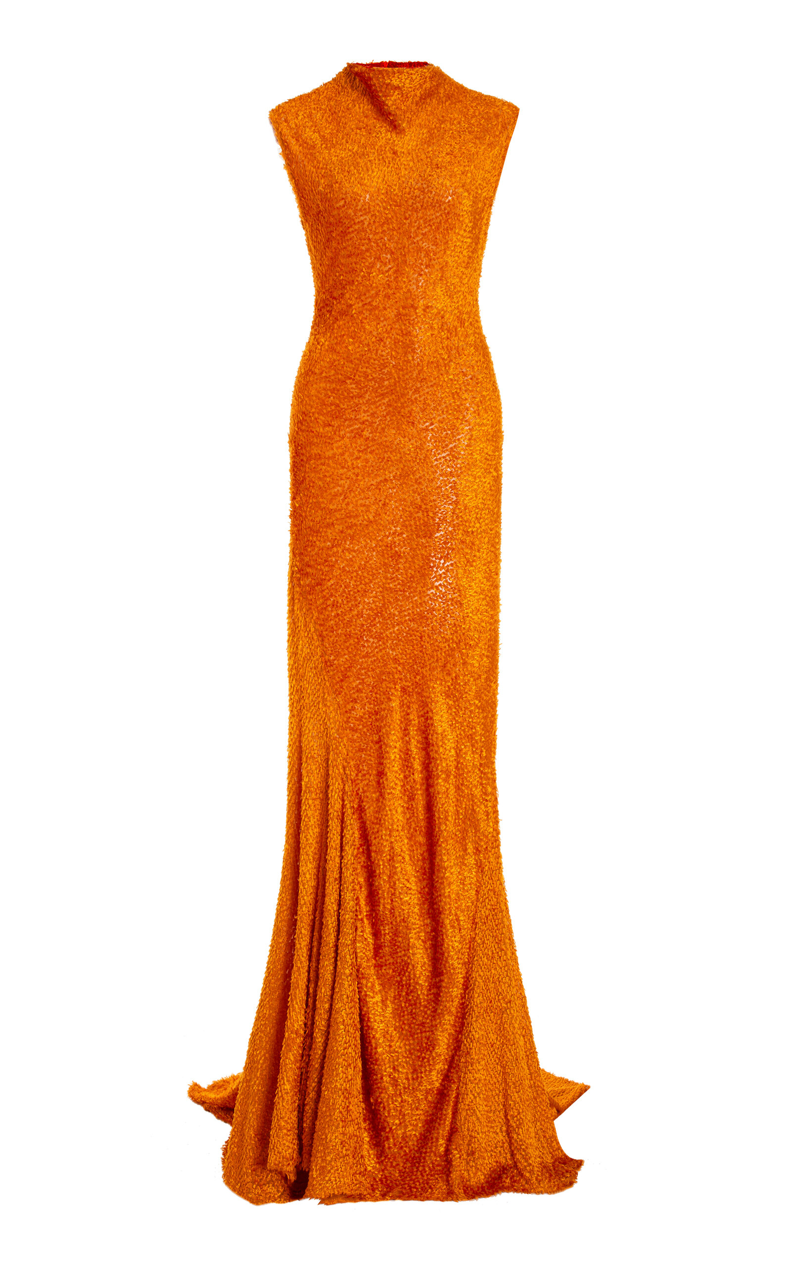 Tove Elisa Flocked Gown In Orange | ModeSens