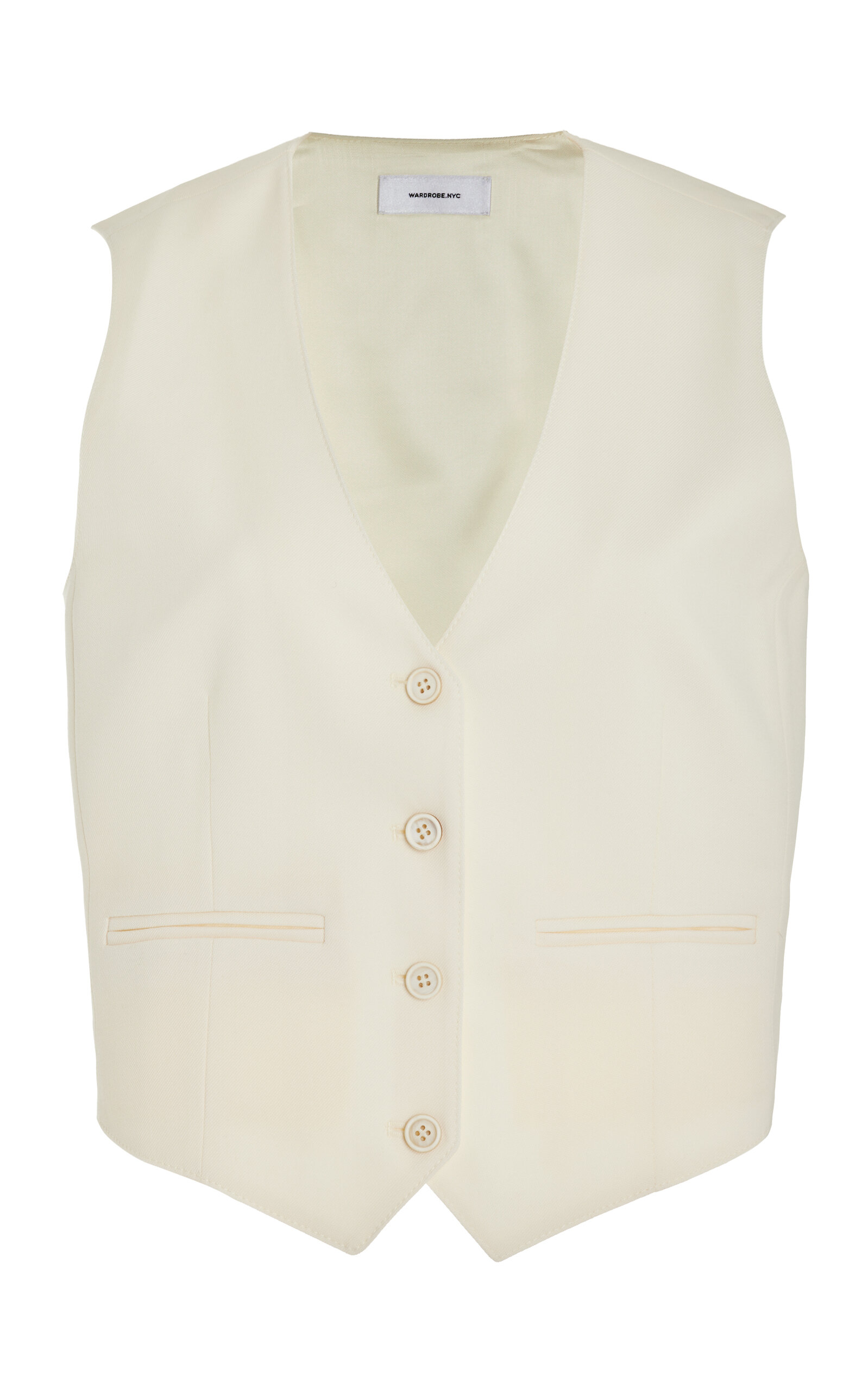 Wardrobe.nyc Cropped Wool Vest In White