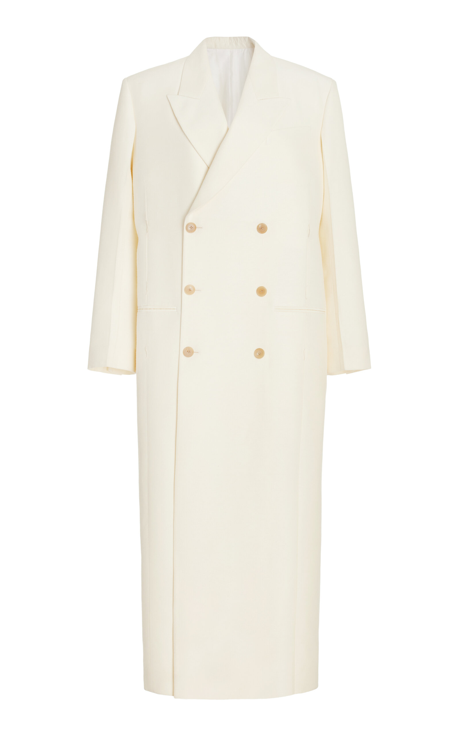 The Row Catena Oversized Wool And Silk-blend Cady Coat In Neutral