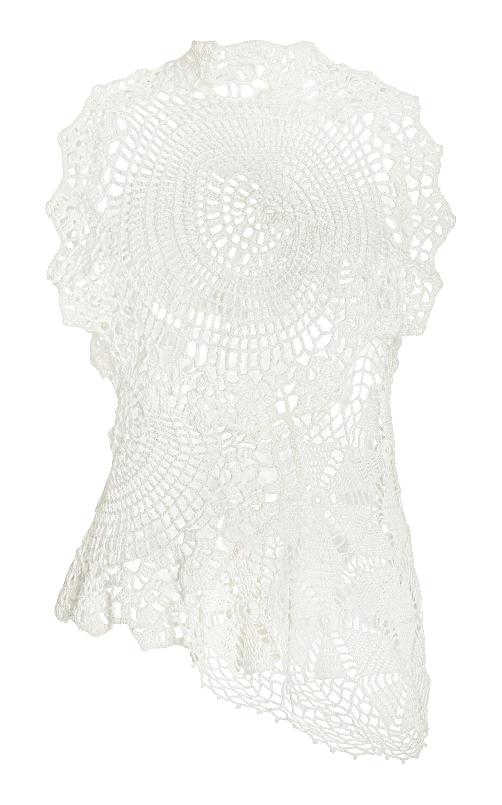 The Row Christa Crochet Cotton Top In White