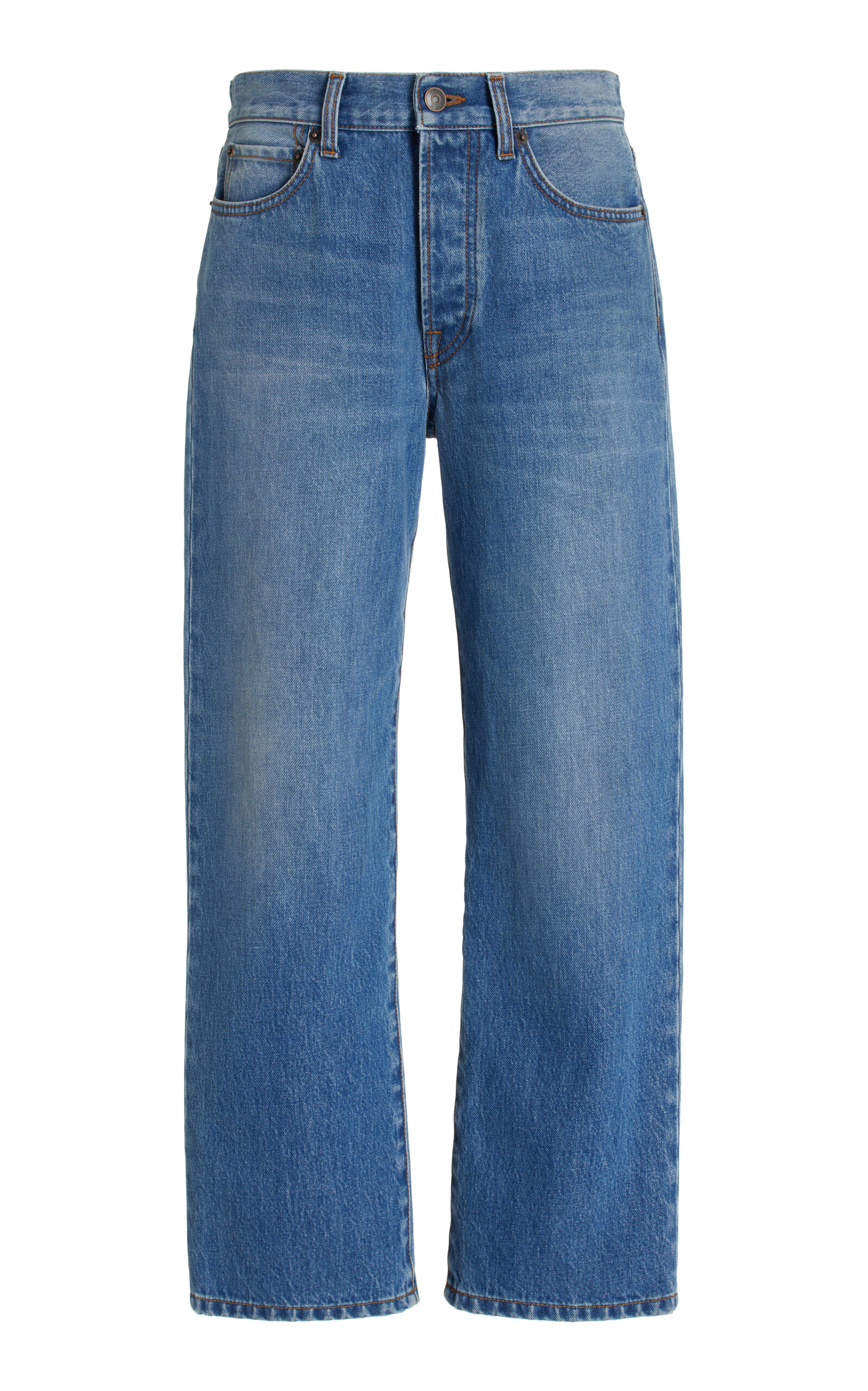 Shop The Row Lesley Cropped Straight-leg Jeans In Blue