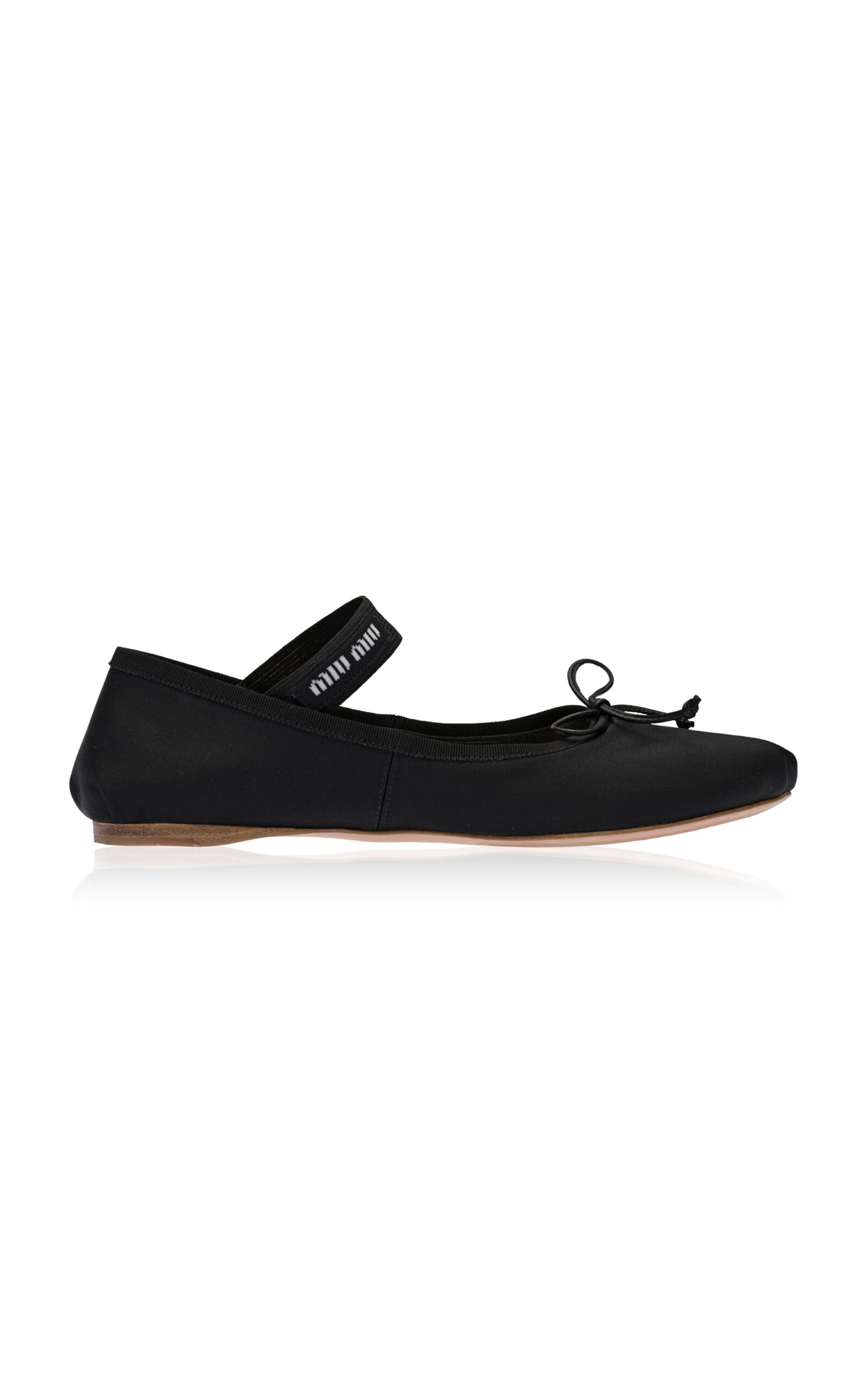 Shop Miu Miu Satin Ballerina Flats In Black