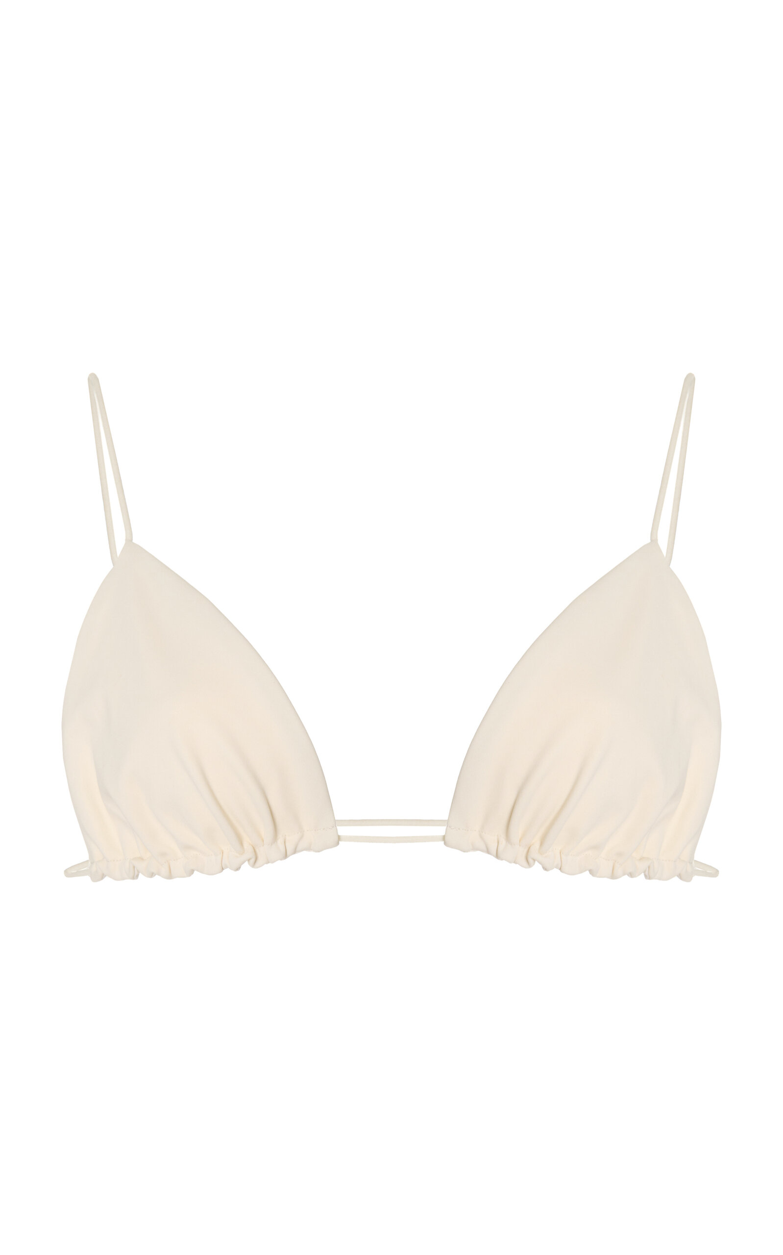 Ziah Fine Strap Triangle Bikini Top In White