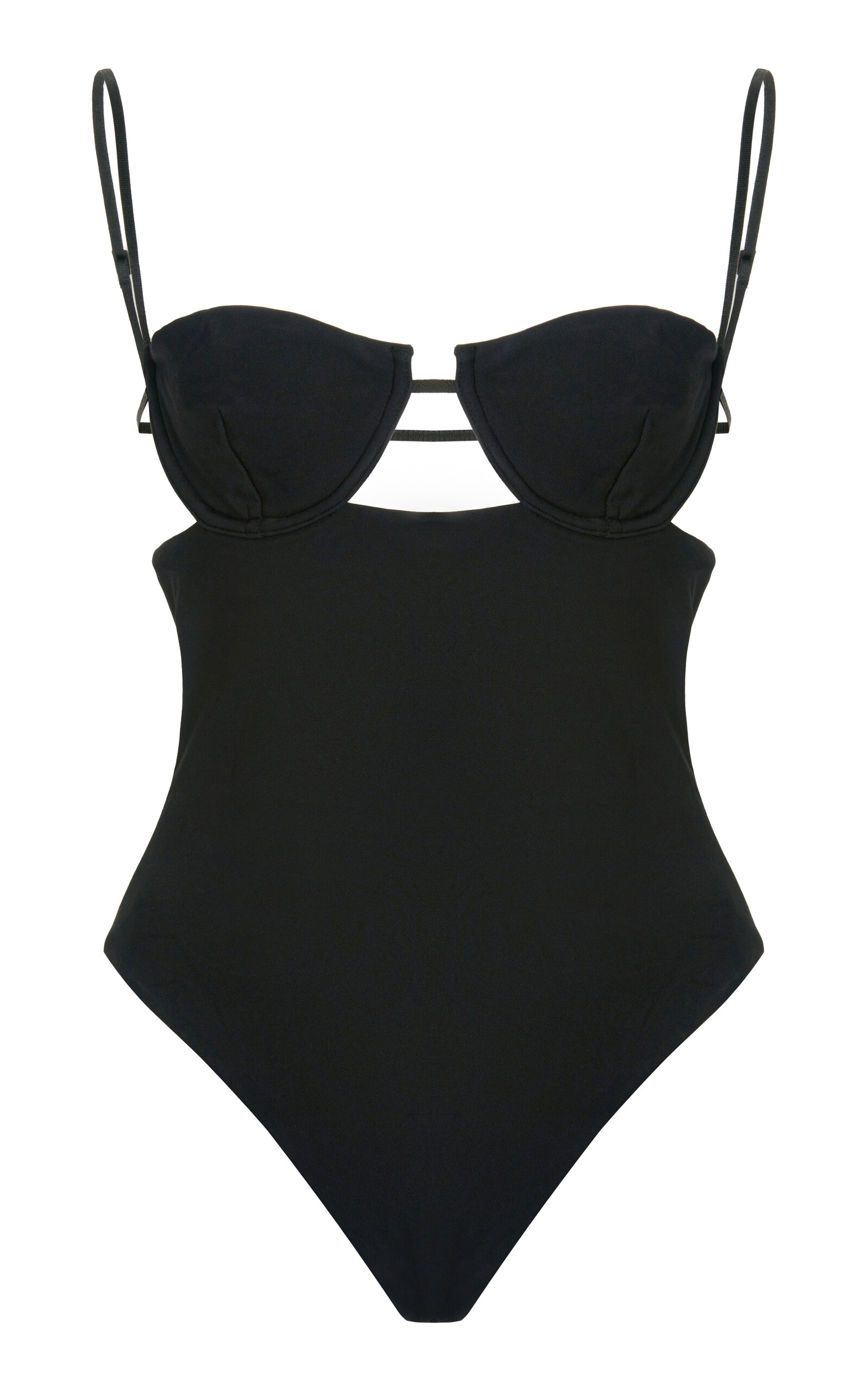 Ziah Dita Cup-Detailed Cutout One Piece Swimsuit - Black