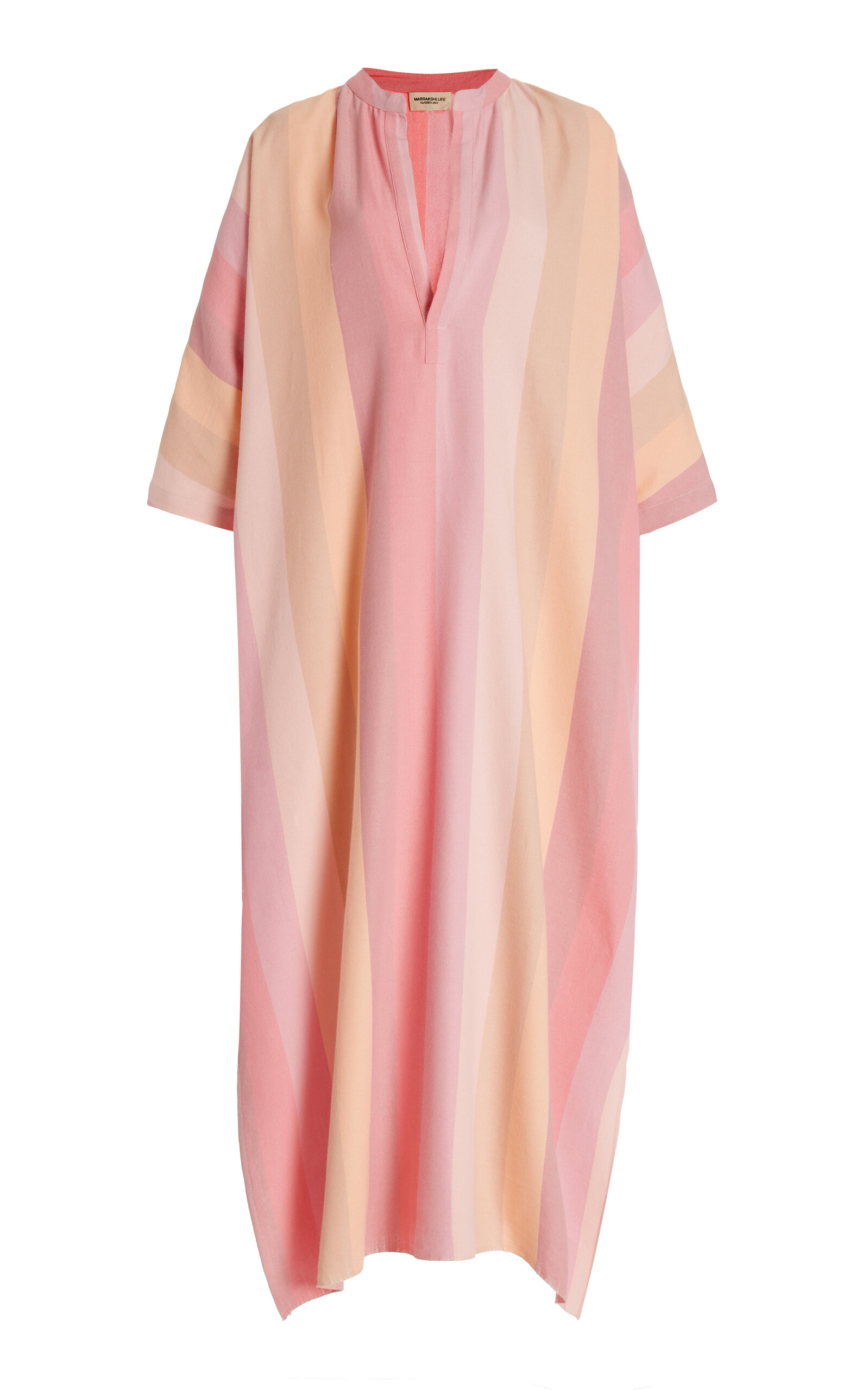 Marrakshi Life Women's Exclusive Striped Cotton Maxi Kaftan Dress