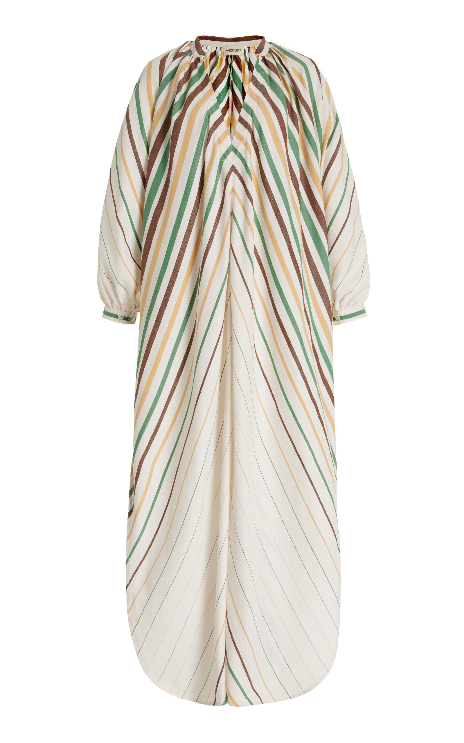 Marrakshi Life Women's Touareg Oversized Striped Cotton Maxi Dress