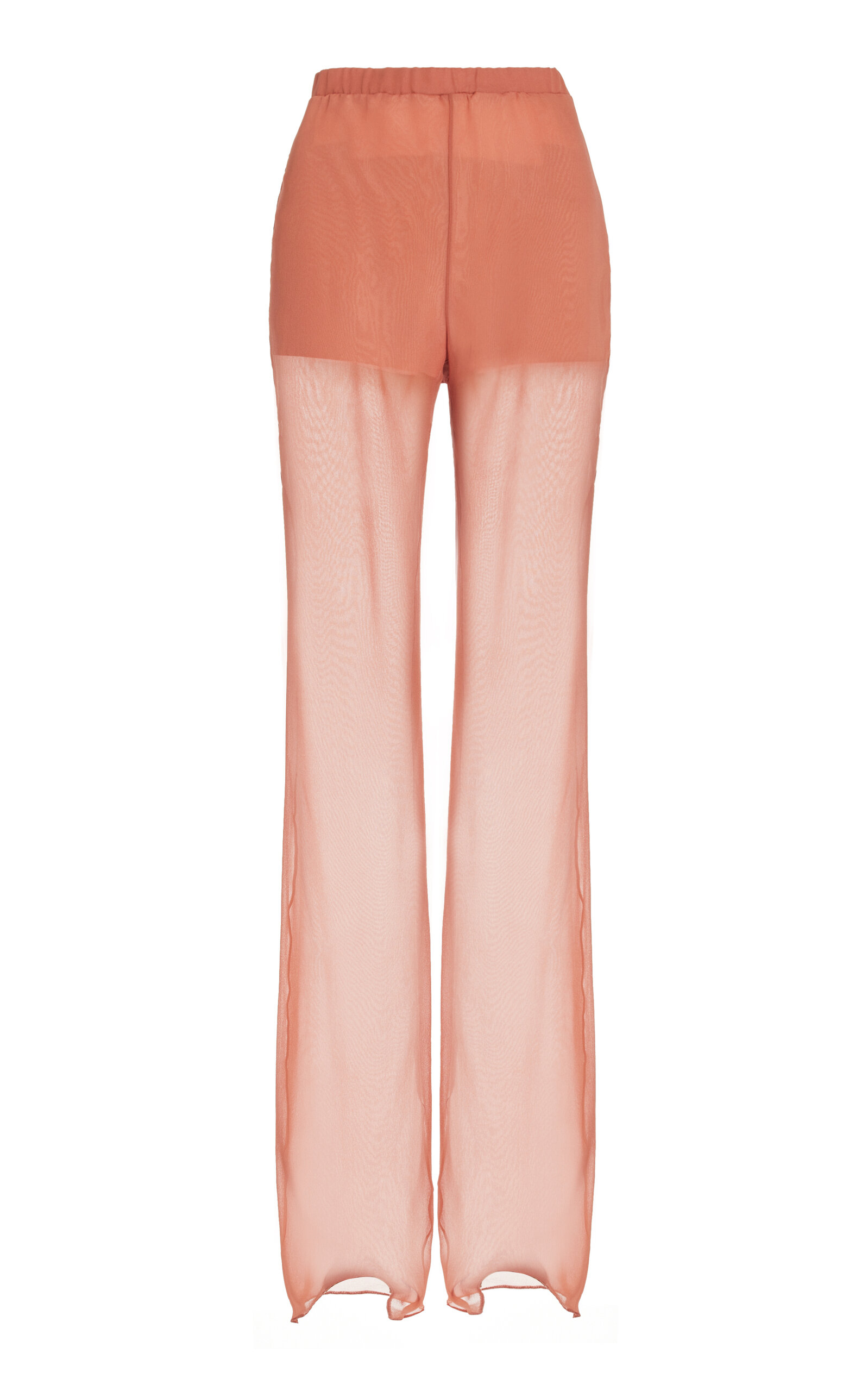 Nensi Dojaka Silk-georgette Flared Trousers In Orange