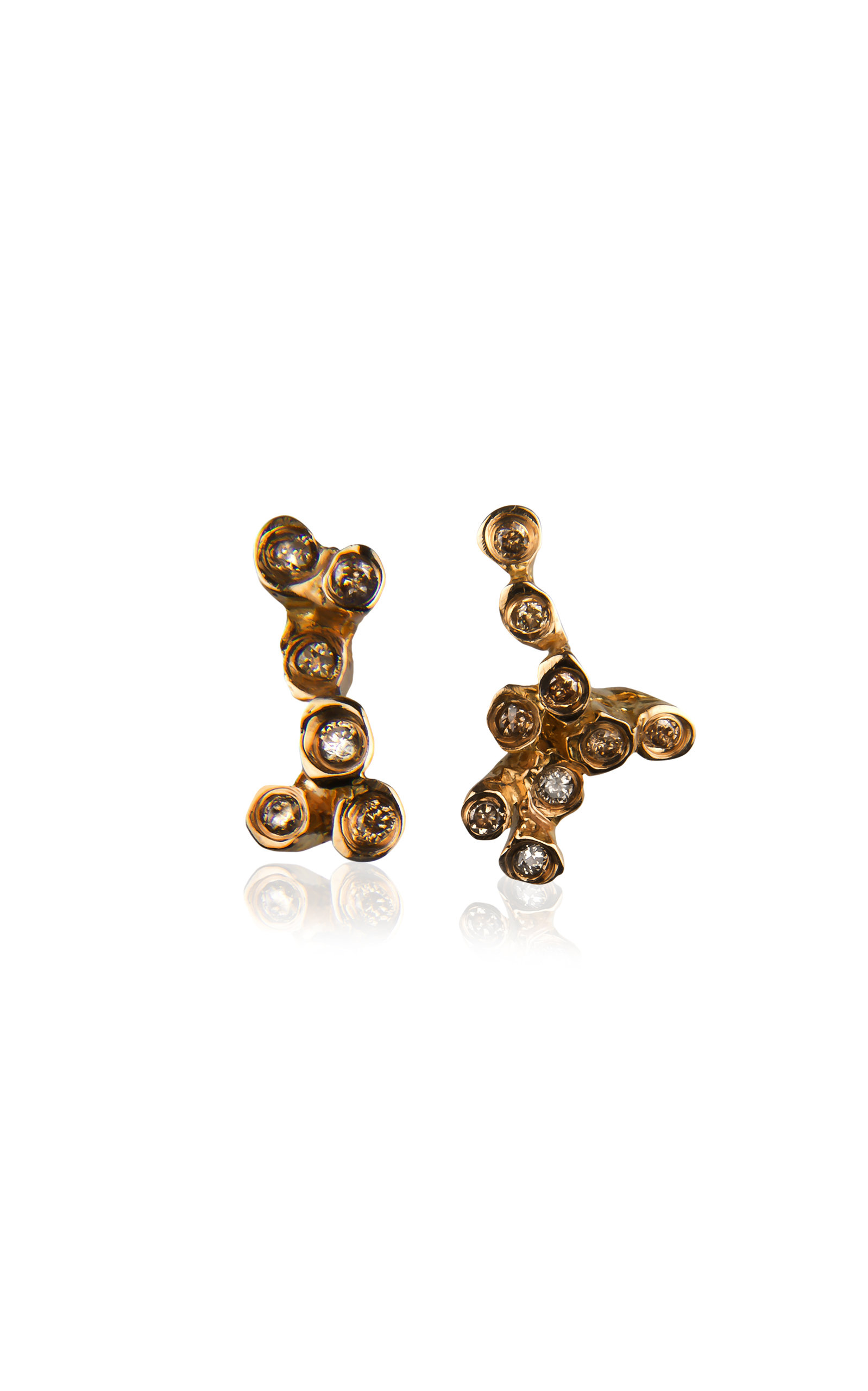 Kika Alvarenga Women's Peq 18K Gold Cognac Diamond Earrings