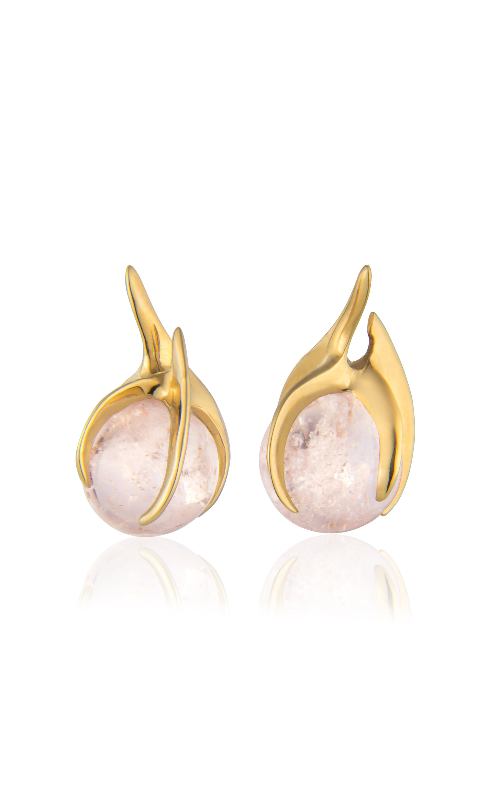Kika Alvarenga Women's Brinco Garras 18K Gold Morganite Mini Earrings