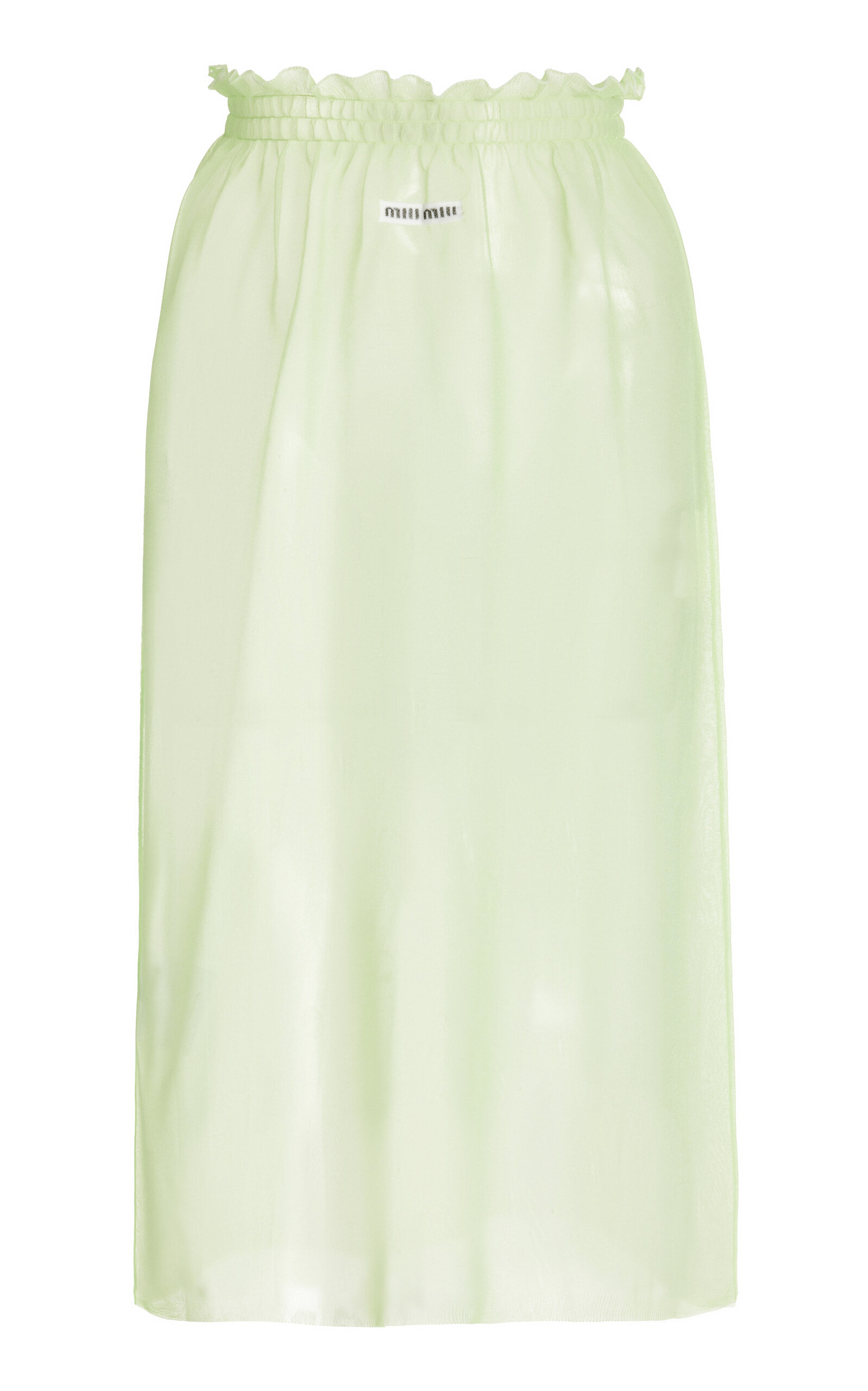 Miu Miu Magliera Nylon Skirt In Lime Green