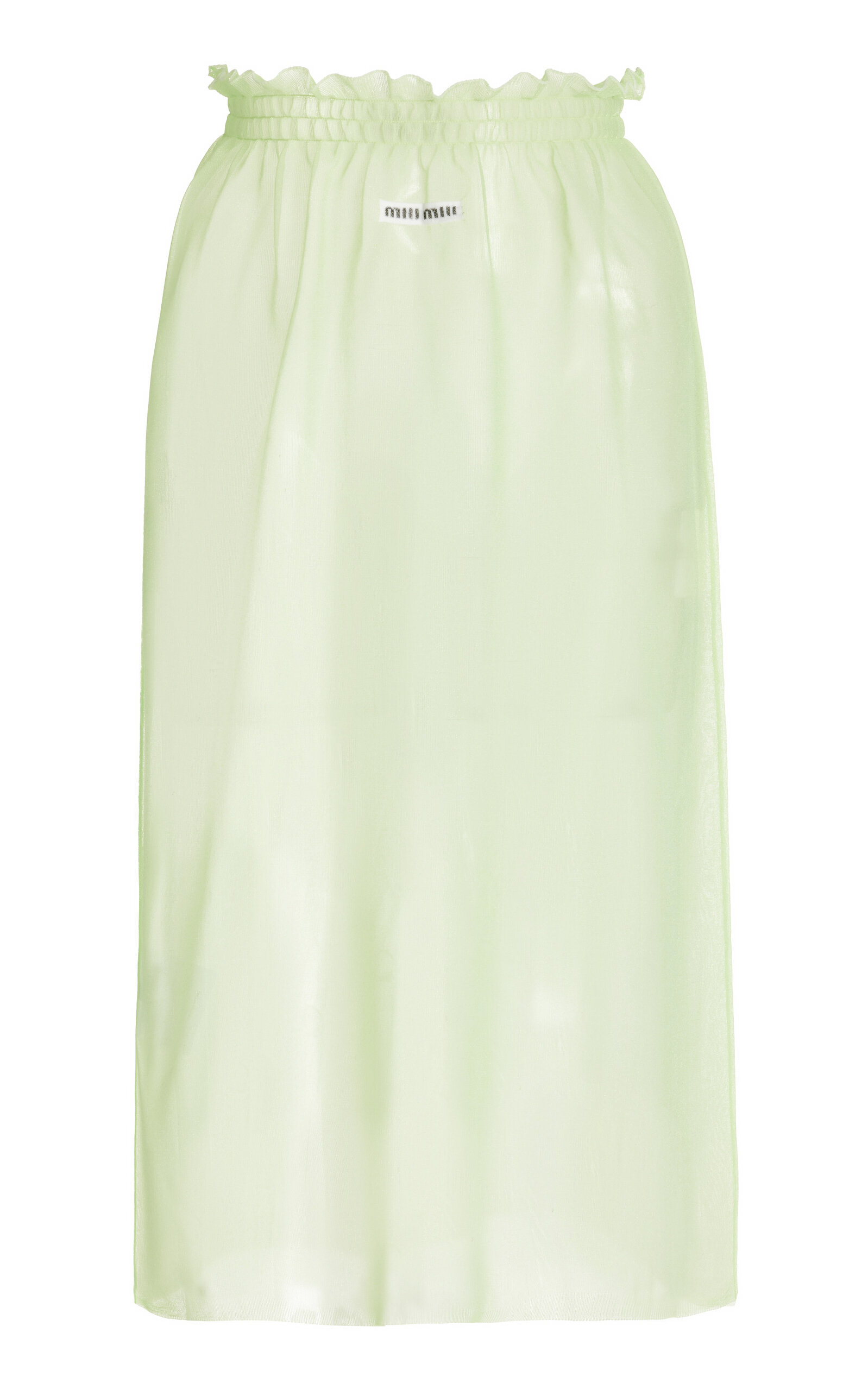 Miu Miu Magliera Nylon Skirt In Green