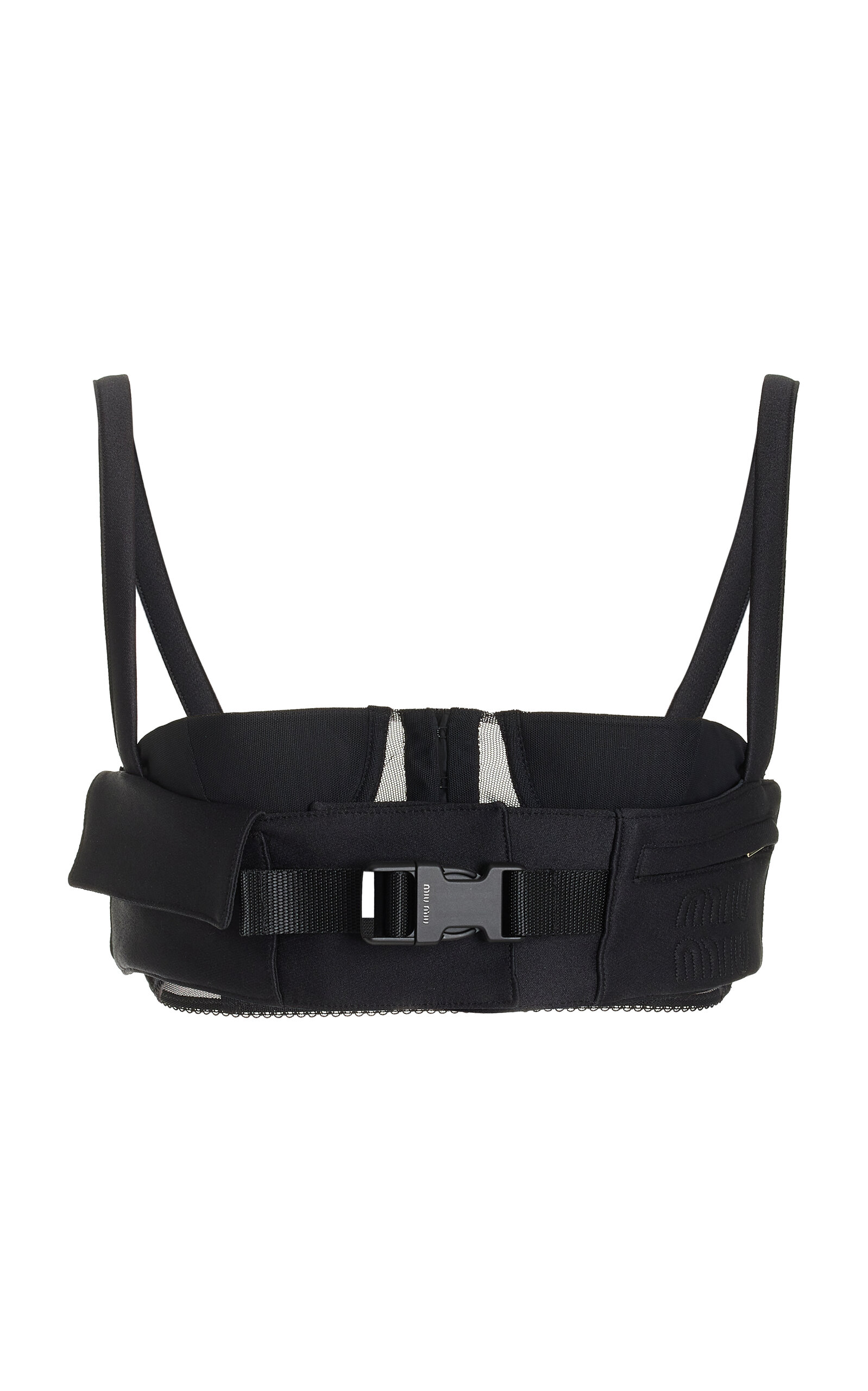 Miu Miu Radzimir Buckle-detail Bralette Top In Black