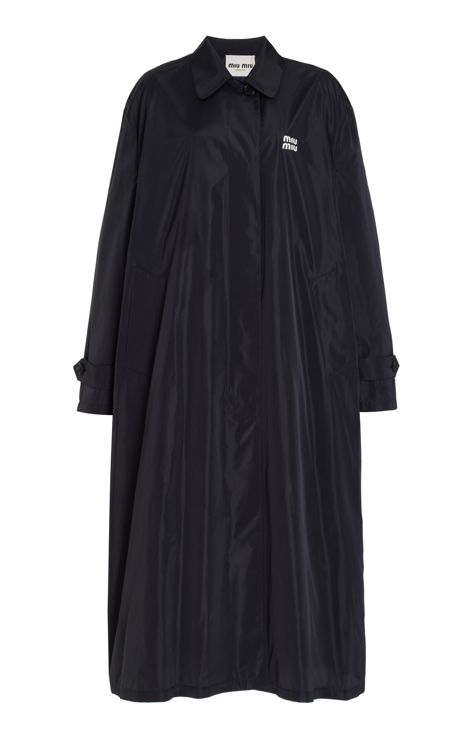 Miu Miu Oversized Silk Coat - Blue