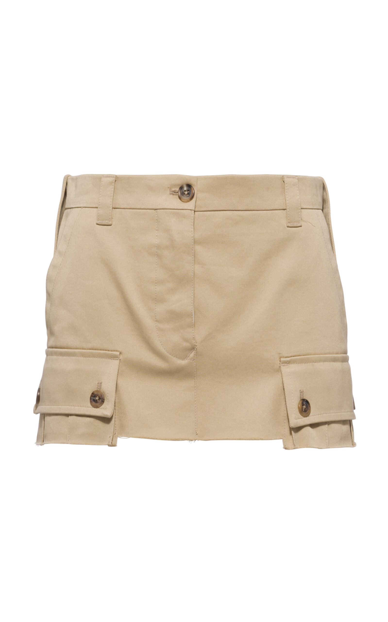 Shop Miu Miu Chino Mini Skirt In Neutral