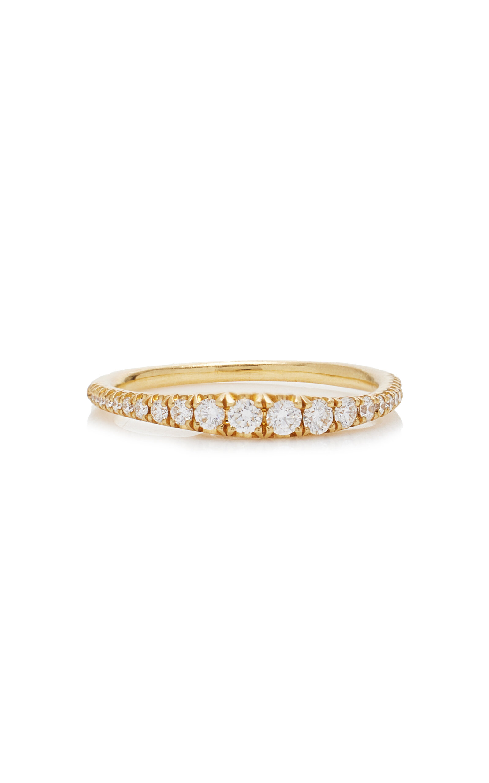 Anthony Lent Women's 18k Gold Diamond Crest Crescent Moonface Ring