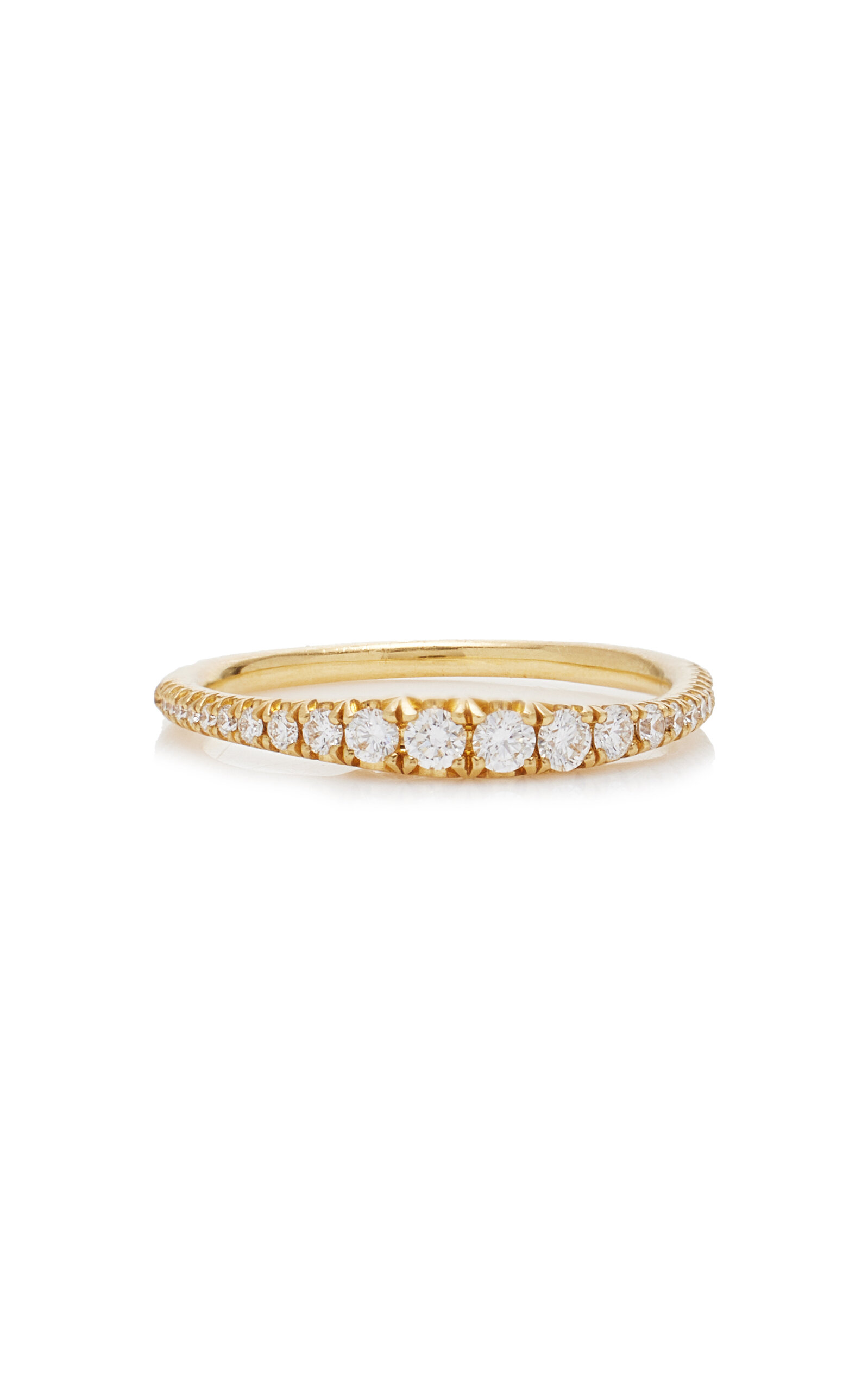 Anthony Lent Women's 18K Gold Diamond Crest Crescent Moonface Ring