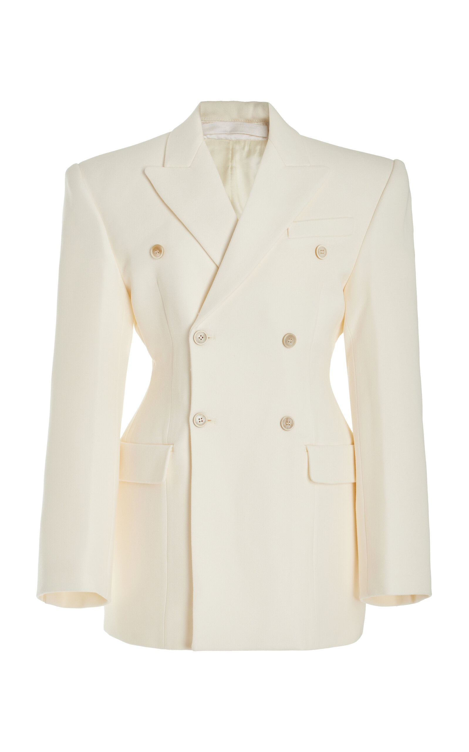 Wardrobe.nyc Double-breasted Blazer Dress In Off-white