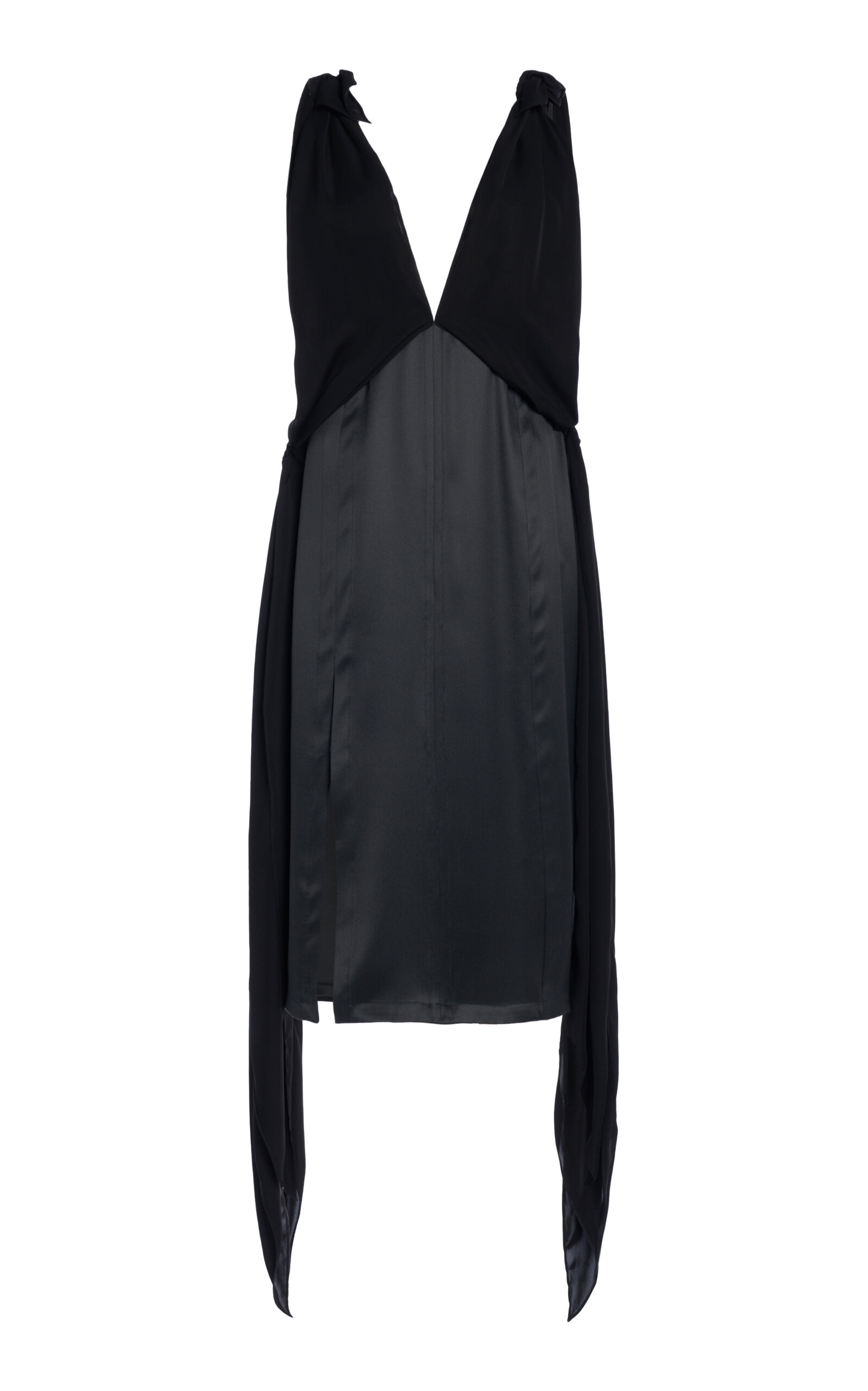 Shop Bottega Veneta Silk Twill Dress In Black