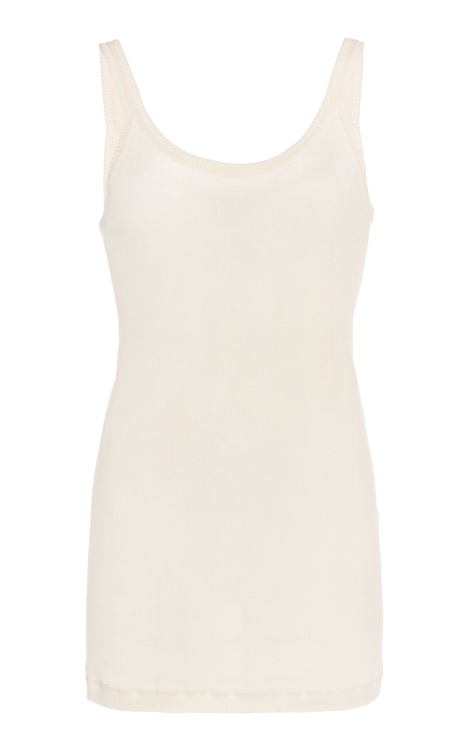 Shop Bottega Veneta Cotton Tank Top In White