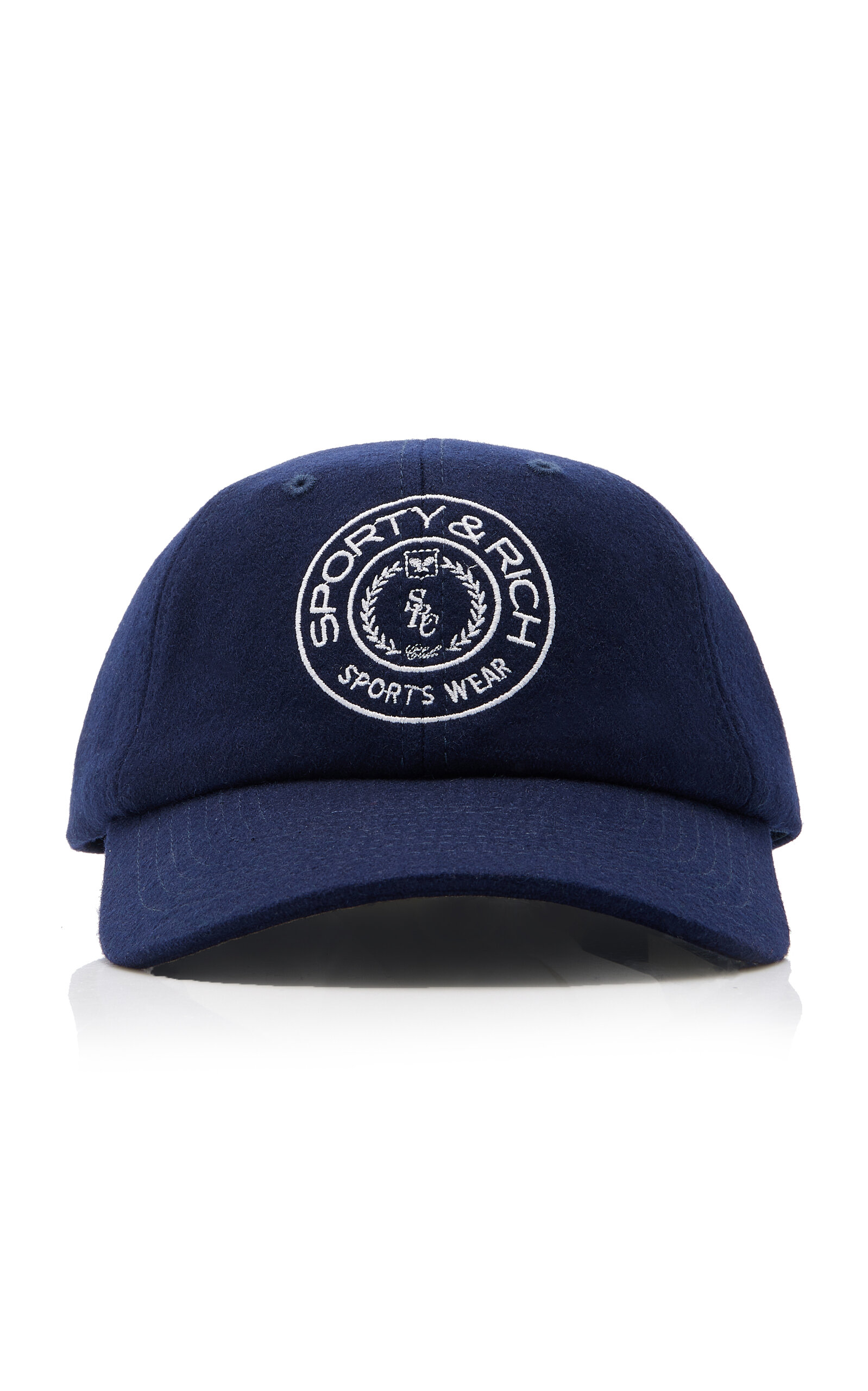 Monaco Logo-embroidered Wool Cap In Navy